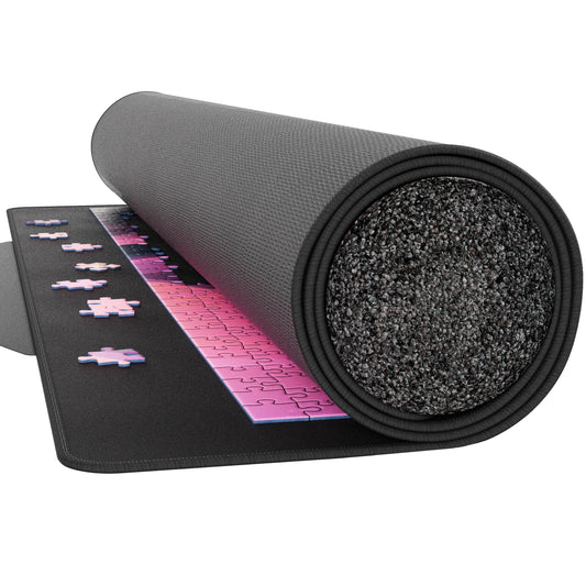 Premium Puzzle Mat - 26 x 47 Inches - Up to 1500 Pieces - Jigsaw Puzzle Roll Up Mat - Non Slip Rubber Bottom - Soft Polyester Surface - with Gift Packaging