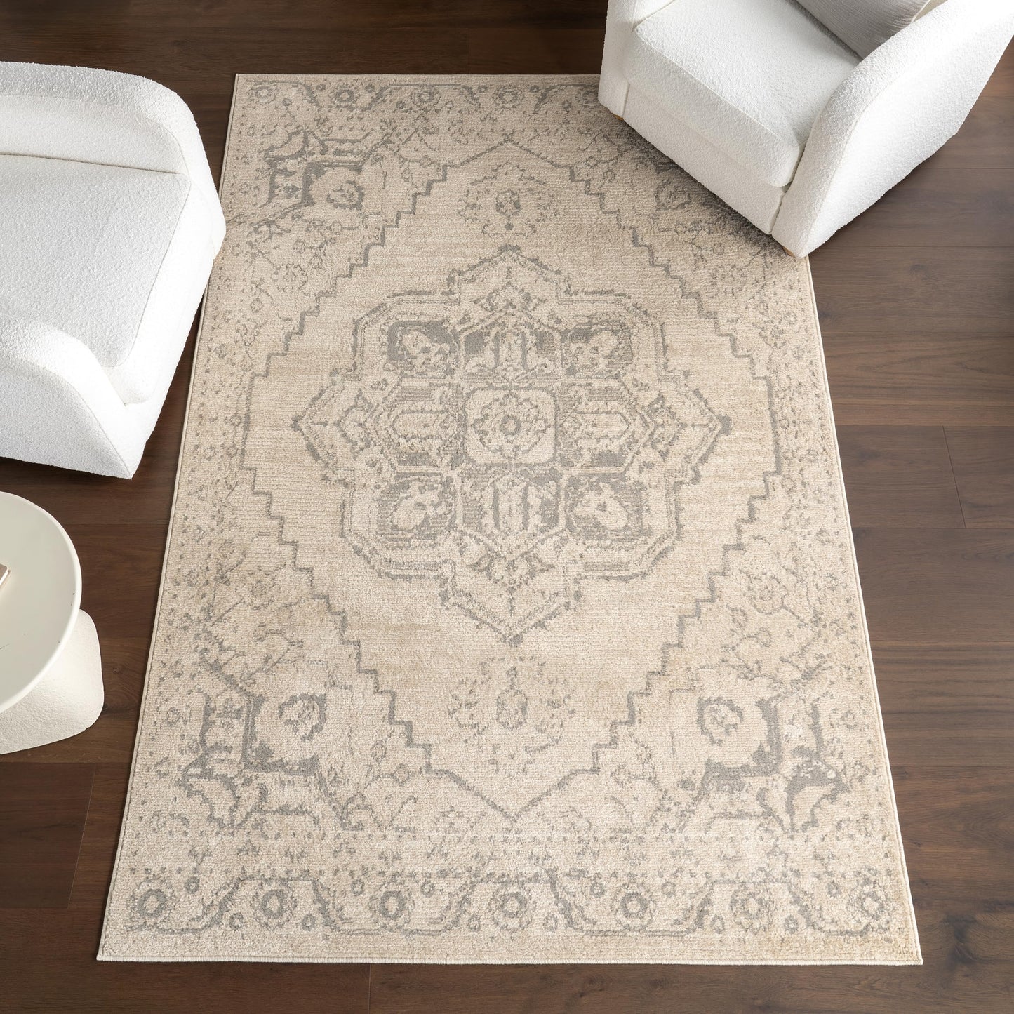 nuLOOM Fable Beige/Grey, 8' x 10', Medallion, Soft and Cozy, High Traffic, Stain Resistant, Easy Clean, Durable Area Rug for Bedroom, Living Room, Dining Space, Den, Foyer, Entryway