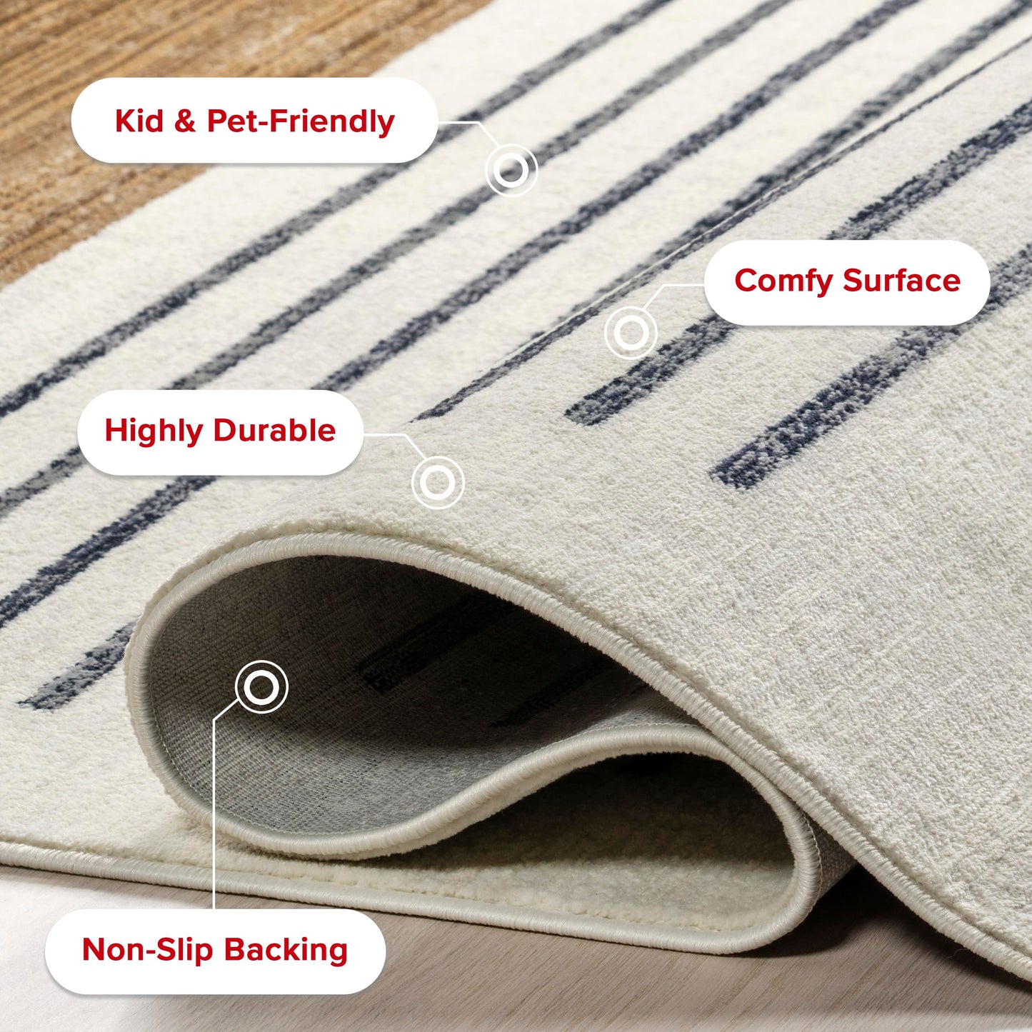 nuLOOM Fringed Performance Indoor Area Rug, Power Loomed, Easy Clean, Durable, Non-Shed, 2'8" x 8', Keeva Beige