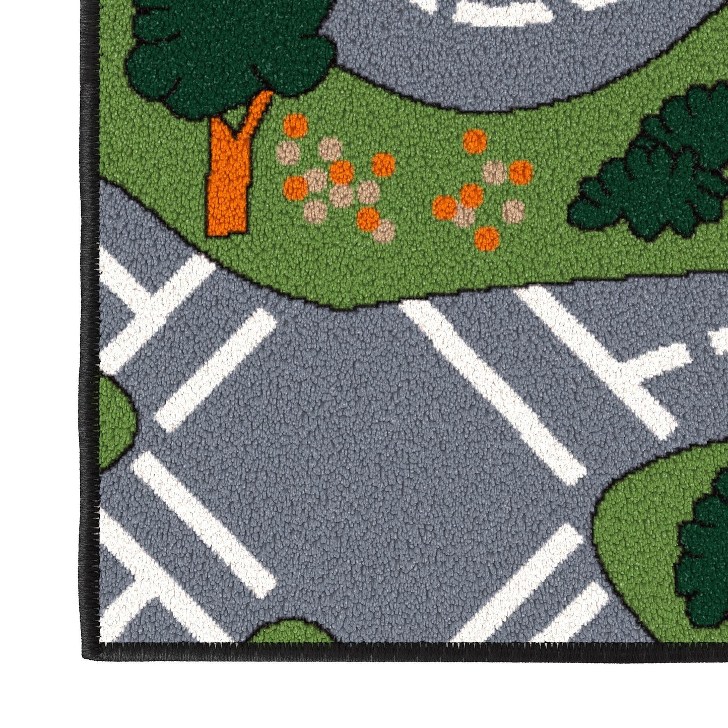 Ottomanson 5' x 6'6" Kids Road Map Rug - Interactive City Traffic Play Mat for Toy Cars - Perfect for Playroom, Bedroom, Daycare & Classroom - Durable & Non-Slip for High-Traffic Areas, Multicolor