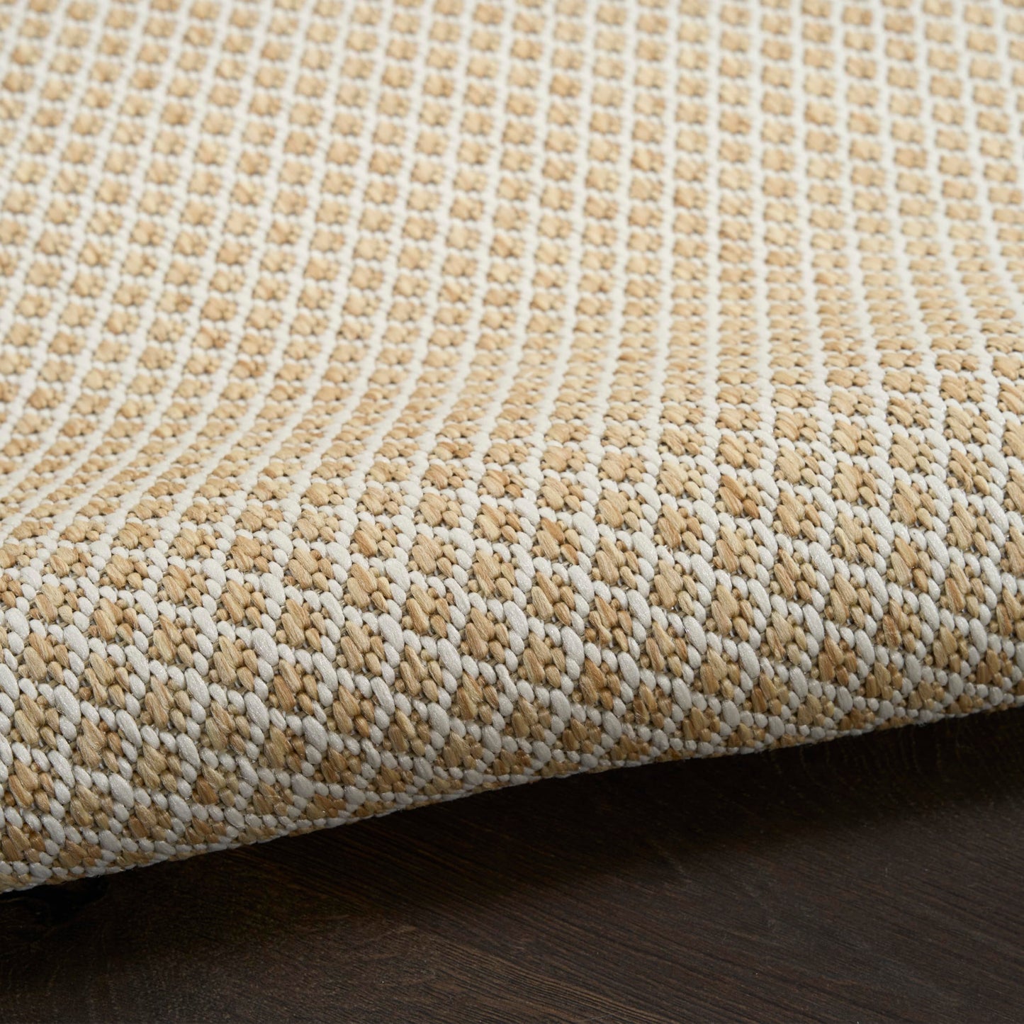 Nourison Home Courtyard Natural 6' x 9' Area Rug - Easy Clean, Non Shedding, Bed Room, Living Room, Dining Room, Kitchen (6' x 9')