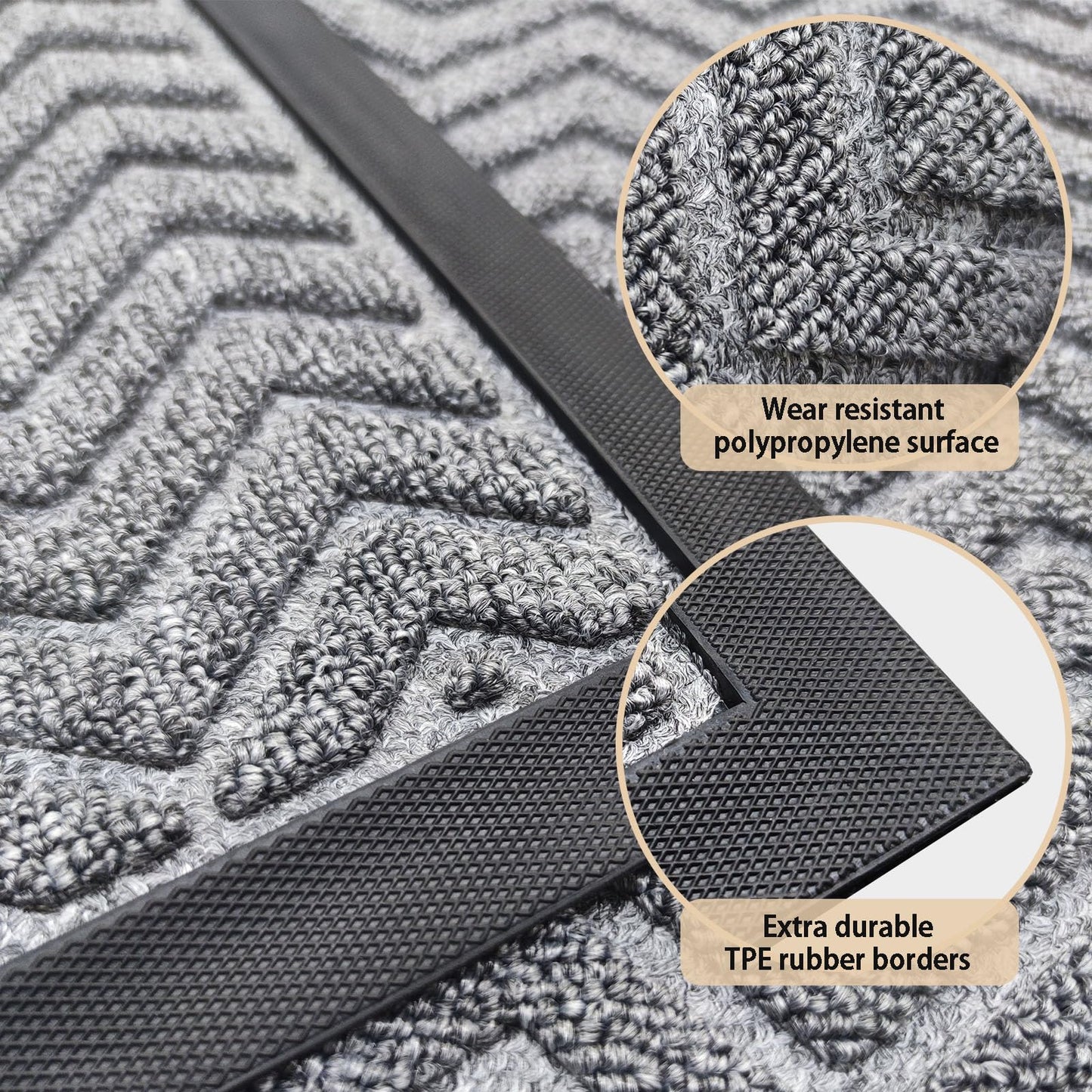 Fylyz Door Mat for Outdoor Indoor Entrance, Entry Mat Skidproof and Waterproof, Front Door Mats with Durable Non-Slip Backing. Dark Grey, 24"x36"