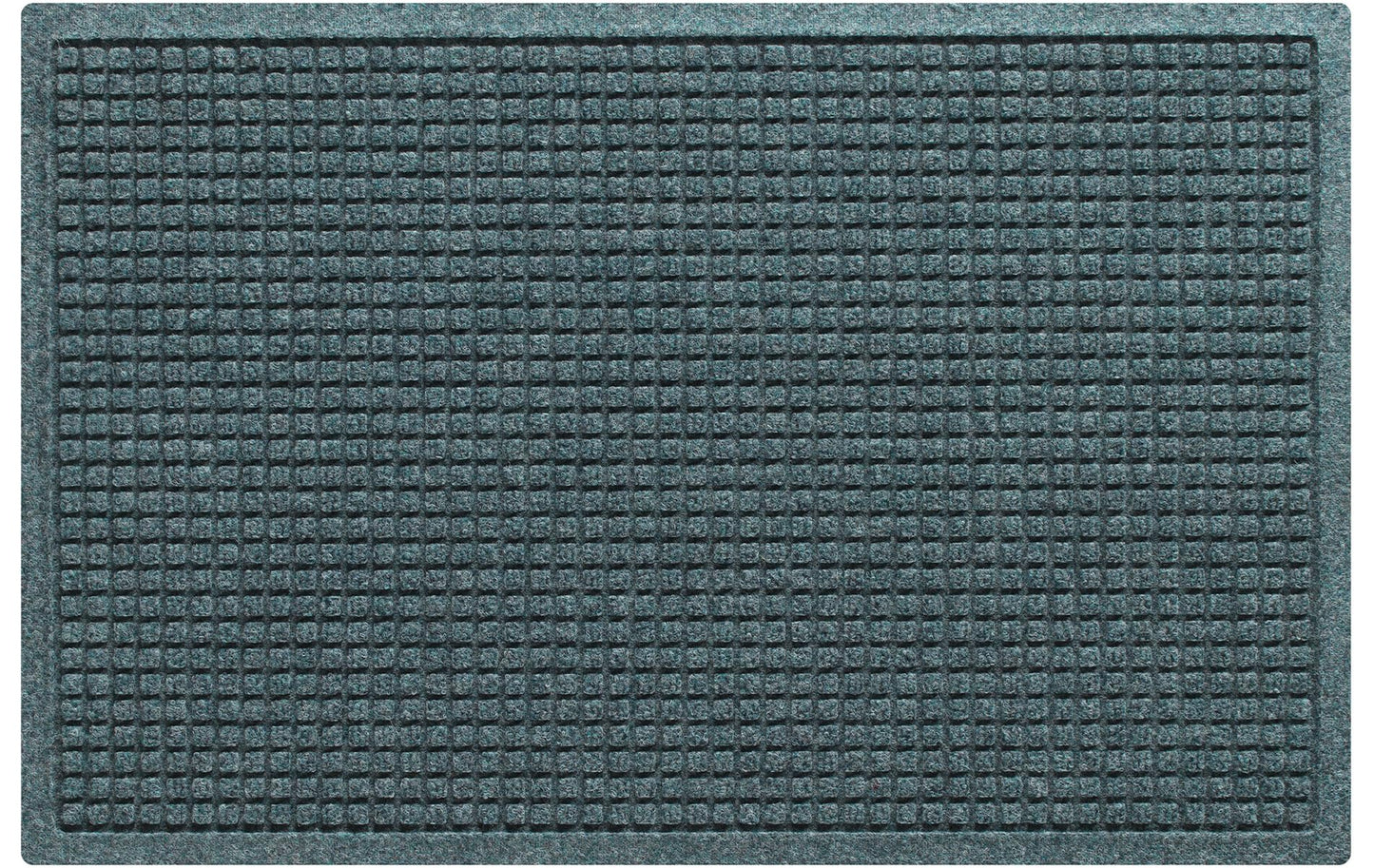 WaterHog Squares Front Door Mat Indoor Outdoor Entrance, Absorbent All-Weather Doormat with Non-Slip Rubber Backing, Dirt & Moisture Trapper, Low Profile, Easy Clean, Made in USA, 23"x35.5" Bluestone