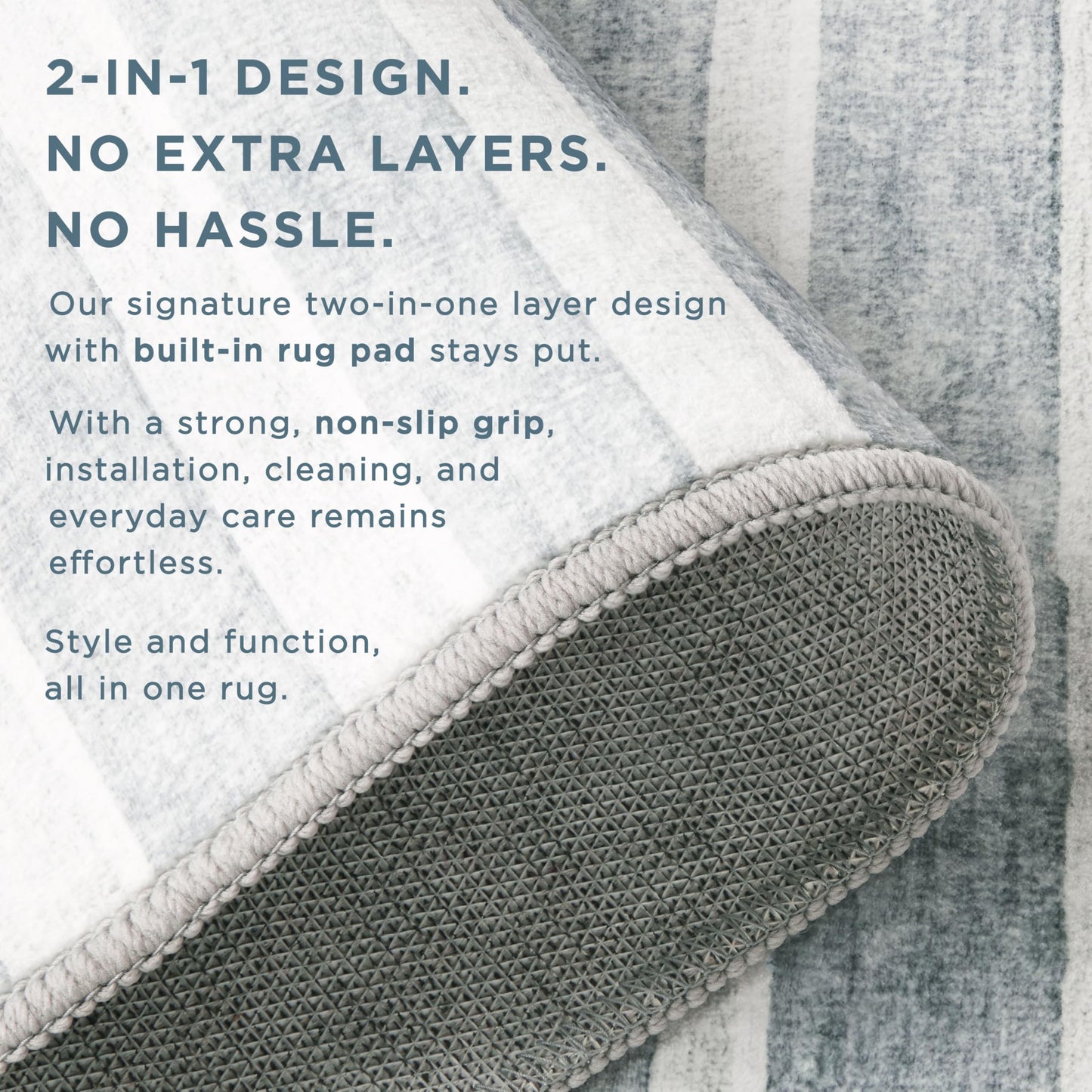 EVERWASH Haven Floral Trellis Machine Washable Area Rug with Airflo Technology for Easy Clean, Ultra-Soft Non-Slip Rug with Built-in Pad, Pet, Family & Allergy Friendly Rug, Ivory, 8'x10'