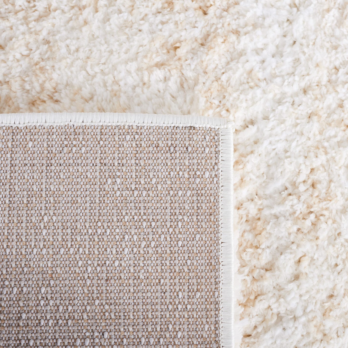 SAFAVIEH Berber Shag Collection Area Rug - 9' x 12', Ivory & Beige, 1.2-inch Thick Ideal for High Traffic Areas in Living Room, Bedroom (BER563A)