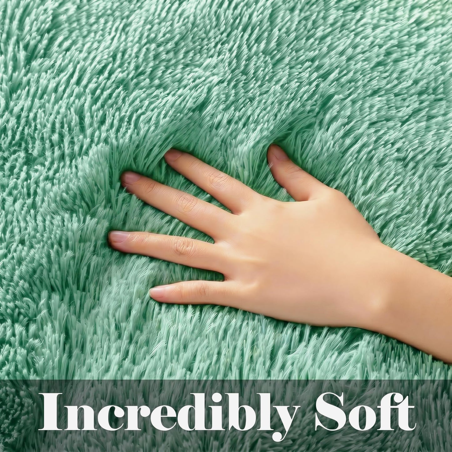 ONASAR Sage Green Round Area Rug 4ft, Fluffy Soft Bedroom Circle Rugs for Kids Girls Boys Teen Dorm Room, Cute Furry Plush Shaggy Carpet for Nursery Living Room Playroom Christmas Home Decor