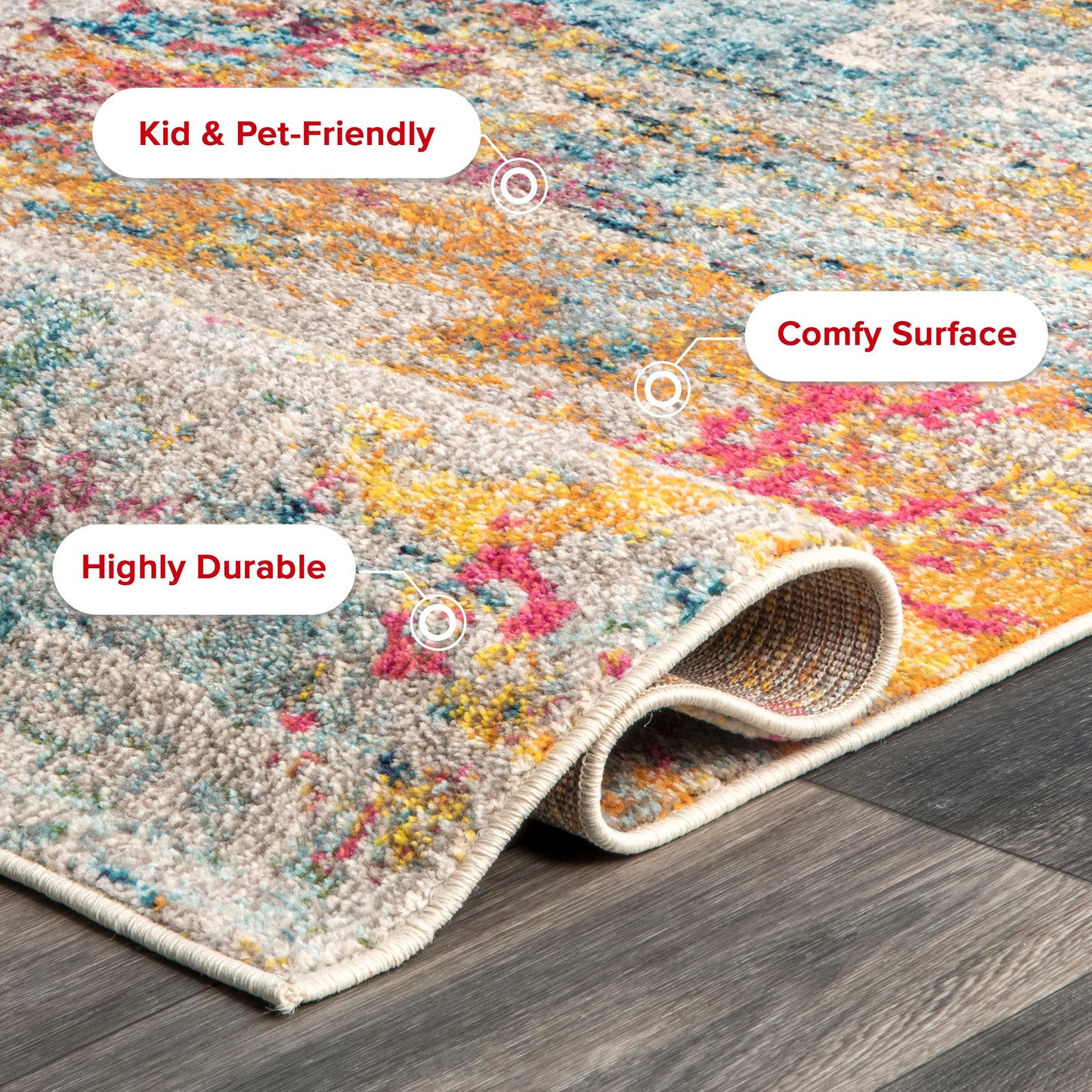 Nuloom Monet Multicolor/Ivory, 6' x 9', Modern Abstract, Soft and Cozy, High Traffic, Stain Resistant, Easy Clean, Durable Area Rug for Bedroom, Living Room, Dining Space, Den, Foyer, Entryway