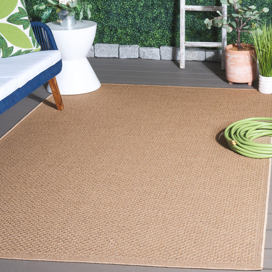 SAFAVIEH Washable Rug Outdoor Atrium Sisal Collection - 5'3" x 7'6", Beige, Non-Shedding & Easy to Clean, Ideal for Patio, Backyard, Mudroom (ATM100B)