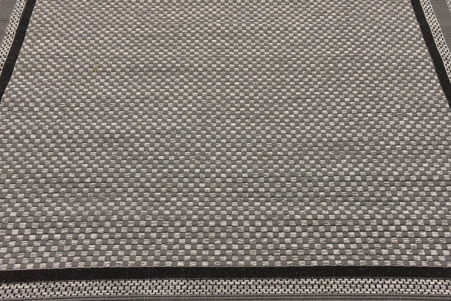 Unique Loom Outdoor Border Collection Area Rug - Multi Border (6' Square, Gray/ Black)