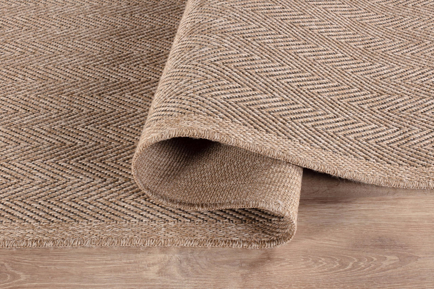 CAMILSON Easy Jute Rug 4x6, Indoor Outdoor Natural Color Fiber Area Rugs for Living Room Patio and Kitchen Rug Herringbone Seagrass Woven Design Easy - Cleaning Washable Outside Carpet Alfombras 4 x 6