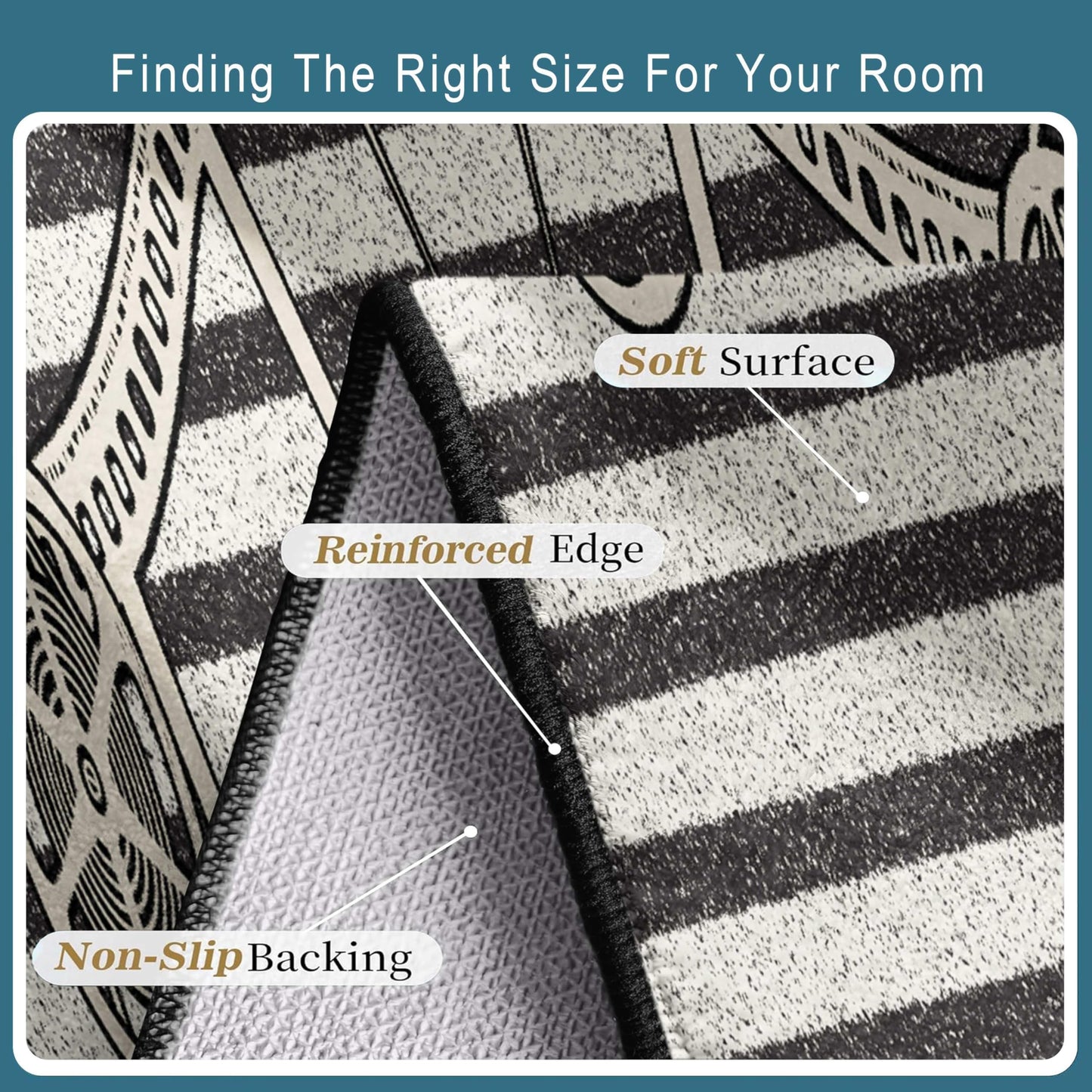 Movie Theme Area Rug, 1.3x7ft, Retro Movie Reel Vertical Black and White Striped Rug Runners for Hallways, Cozy Reduce Noise Film Lover Gift Decor Carpet for Living Room Kitchen