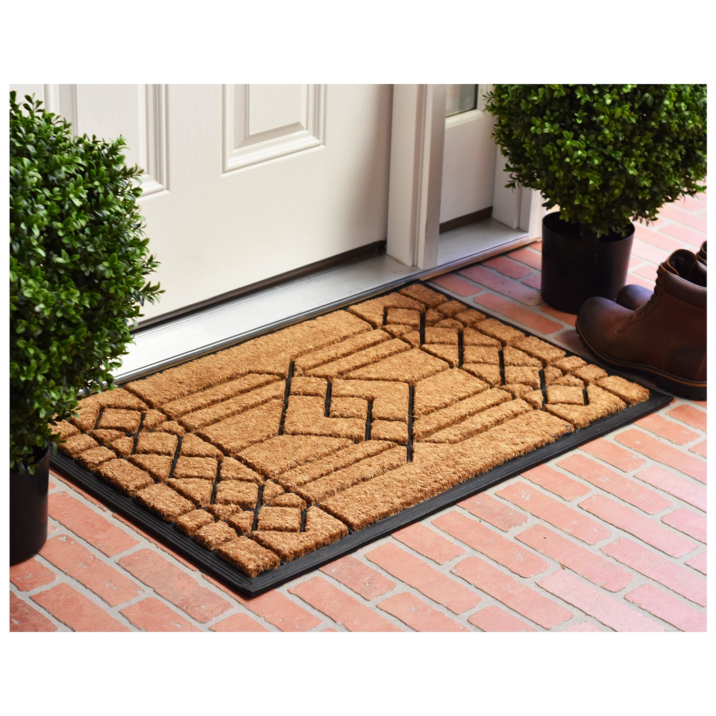 Calloway Mills 153502436 Windgate Doormat, 24" x 36", Natural/Black