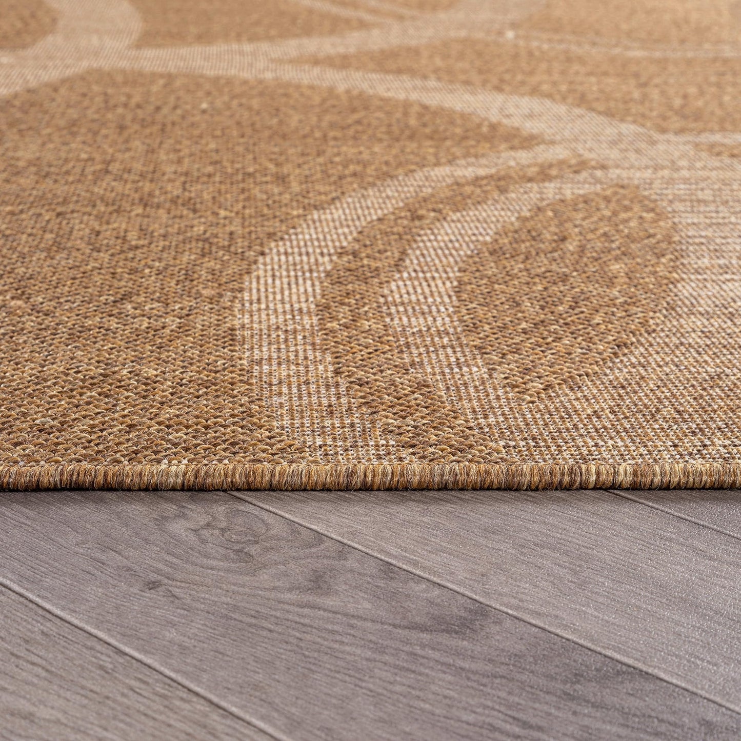 Rugshop Abstract Indoor Outdoor Flat Woven Area Rug,Natural Jute-Style,Easy-Care Patio Rug for Backyard Porch Deck Balcony, 4' x 6' Sand/Natural