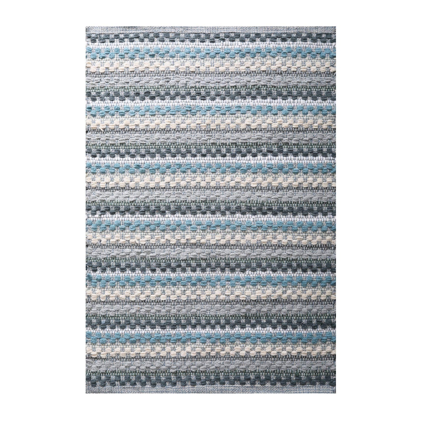 Cotton Chenille Hand Woven Area Rug 2x3 Feet - Aqua Combo, Reversible Quick Water Absorbent Accent Floor Rugs Ideal for Bathroom, Kitchen, Bedroom | Spa Blue Soft Washable Durable Mat for Home Décor
