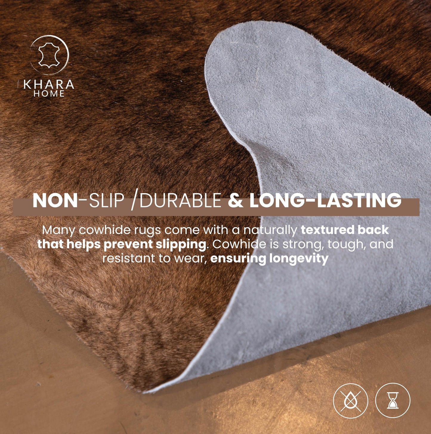 Khara Home Premium 100% Genuine Cowhide Rug Hand-Picked Leather Area Rug, Cozy, Unique, and Durable – from Argentina (Brown, 4x5)