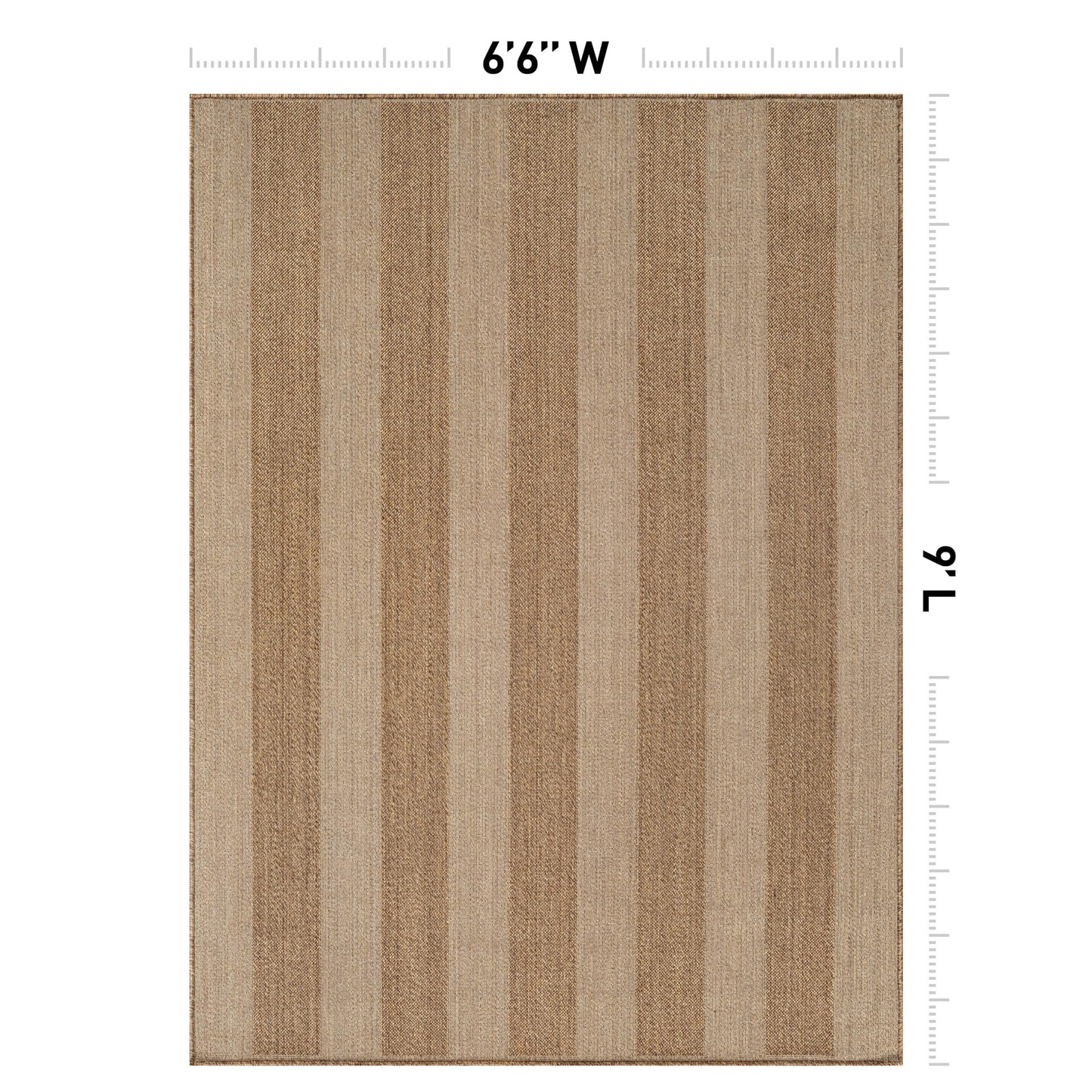 Rugshop Striped Indoor Outdoor Flat Woven Area Rug,Natural Jute-Style,Easy-Care Patio Rug for Backyard Porch Deck Balcony, 6'6" x 9' Sand/Natural