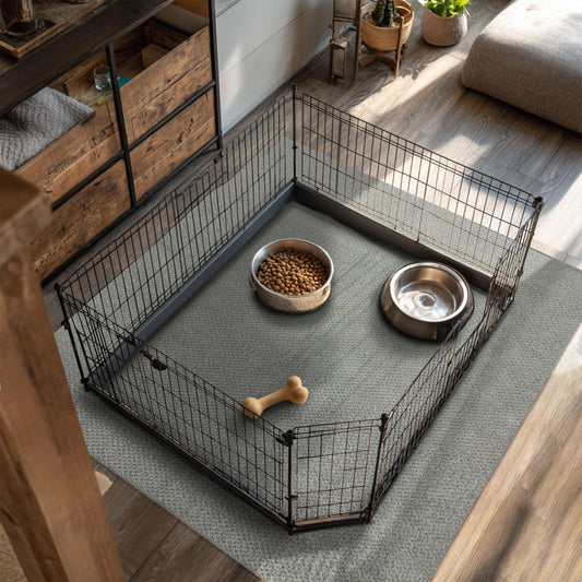 Mohawk Home Pet Play Pen Moisture Barrier Mat Utility Solid Gray 5' X 7' Other Perfect for Kitchen, Living Room, Kids Room, Dining Room, Hallway, Office, Garage, Entryway, Bathroom, Laundry Room