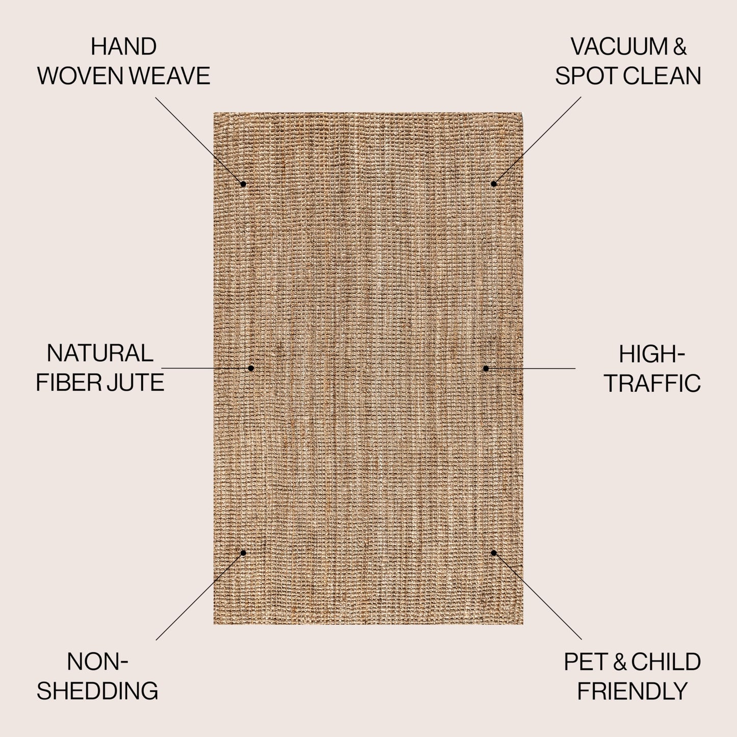 JONATHAN Y Pata Hand Woven Chunky Jute Natural Indoor Area Rug, 8x10, Bohemian, Rustic, Cottage, Easy-Cleaning for Living Room, Bedroom, Kitchen, Non-Shedding (NRF102A-8)