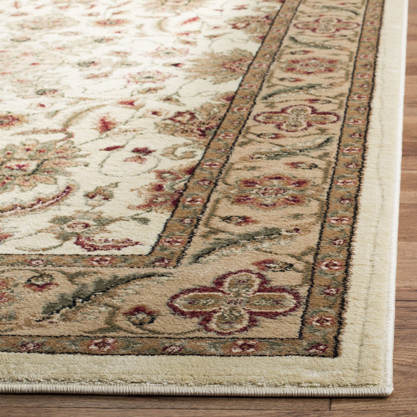 SAFAVIEH Lyndhurst Collection Area Rug - 5'3" x 7'6", Ivory & Tan, Traditional Oriental Design, Non-Shedding & Easy Care, Ideal for High Traffic Areas in Living Room, Bedroom (LNH211A)