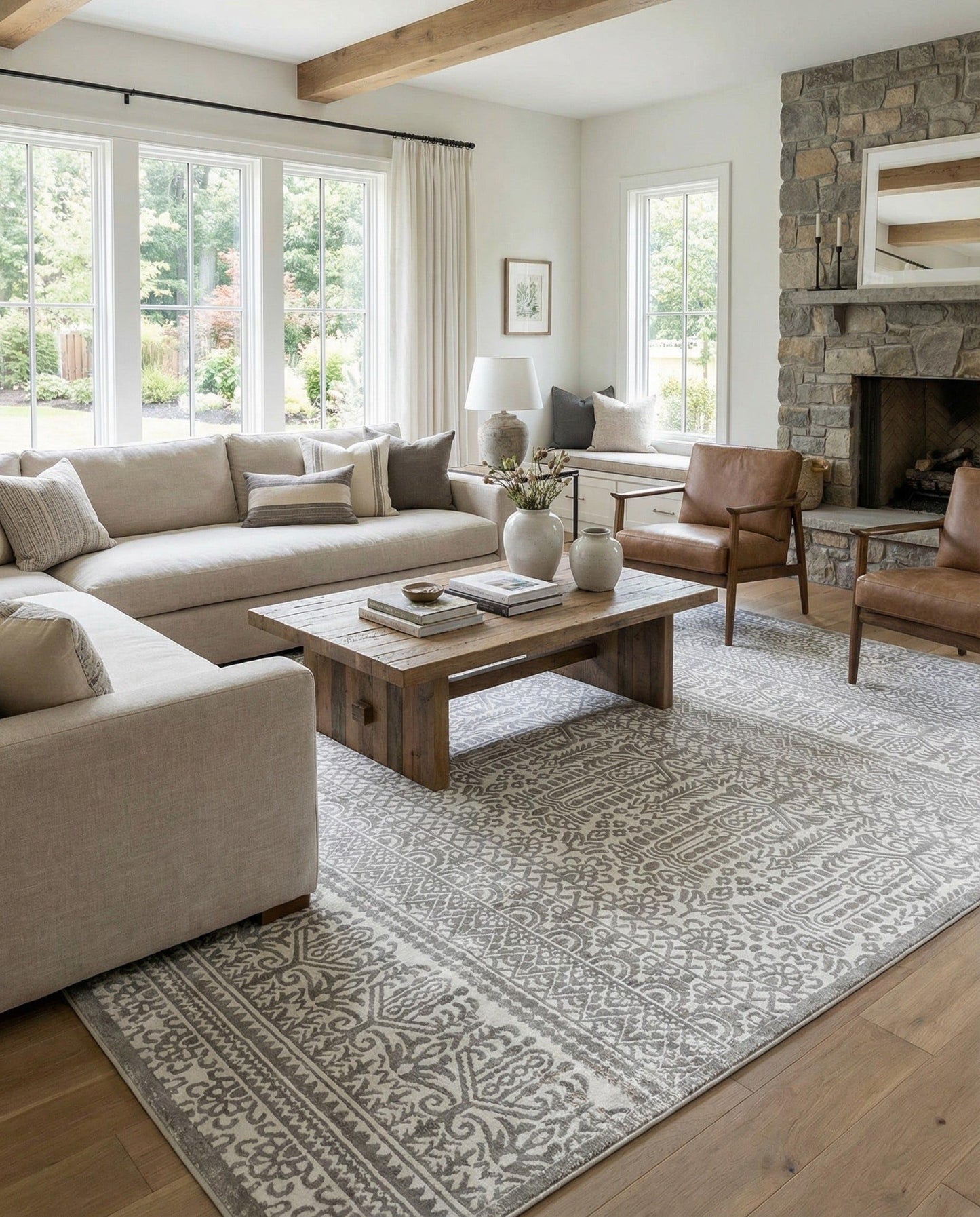 Rugs.com - Uptown Rug – 9' x 12' Gray Easy-Clean Area Rug – Textured Low Pile for Living Rooms, Dining Rooms, and Farmhouse Decor
