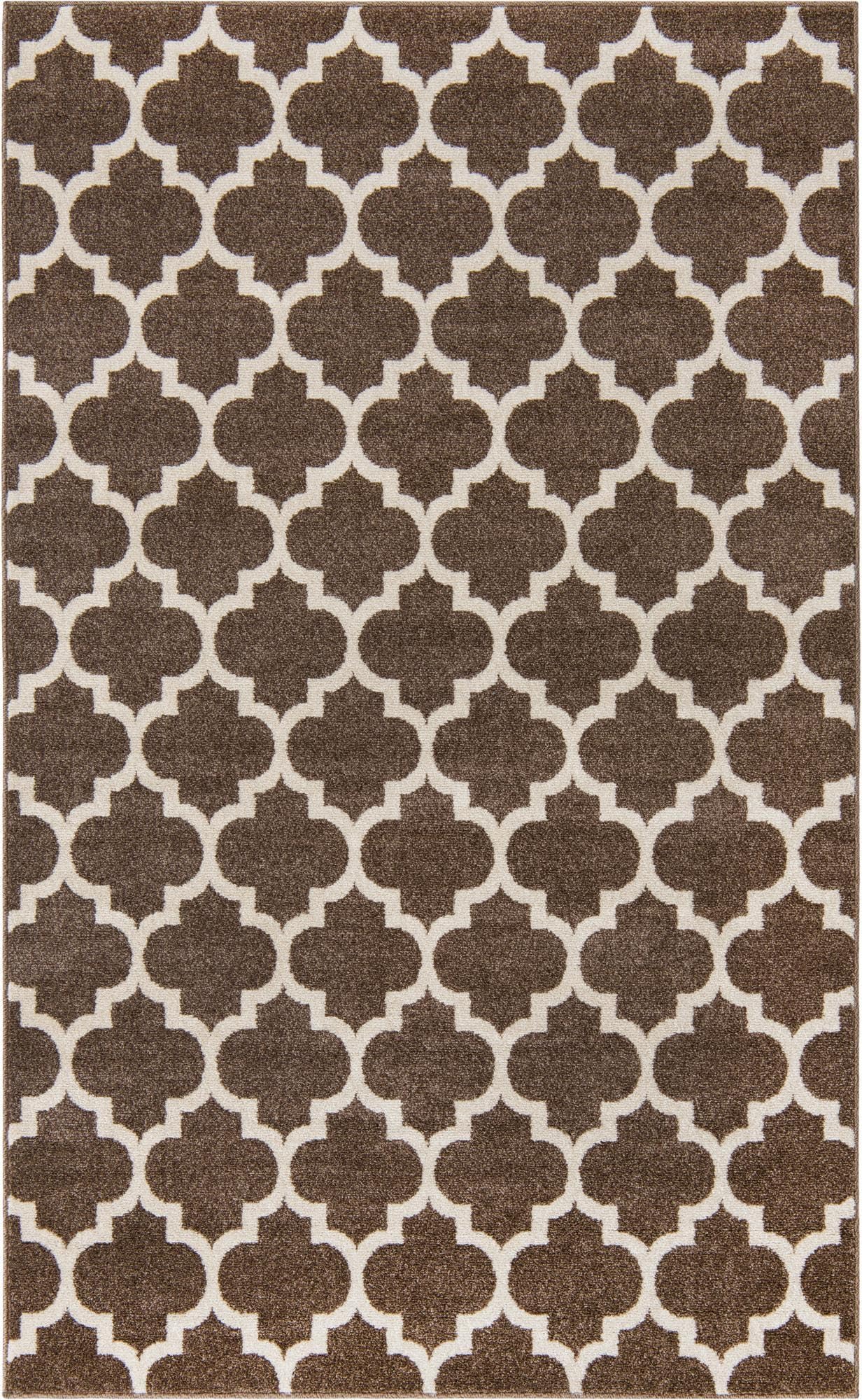 Rugs.com Lattice Collection Rug – 5' x 8' Brown Medium Rug Perfect for Bedrooms, Dining Rooms, Living Rooms