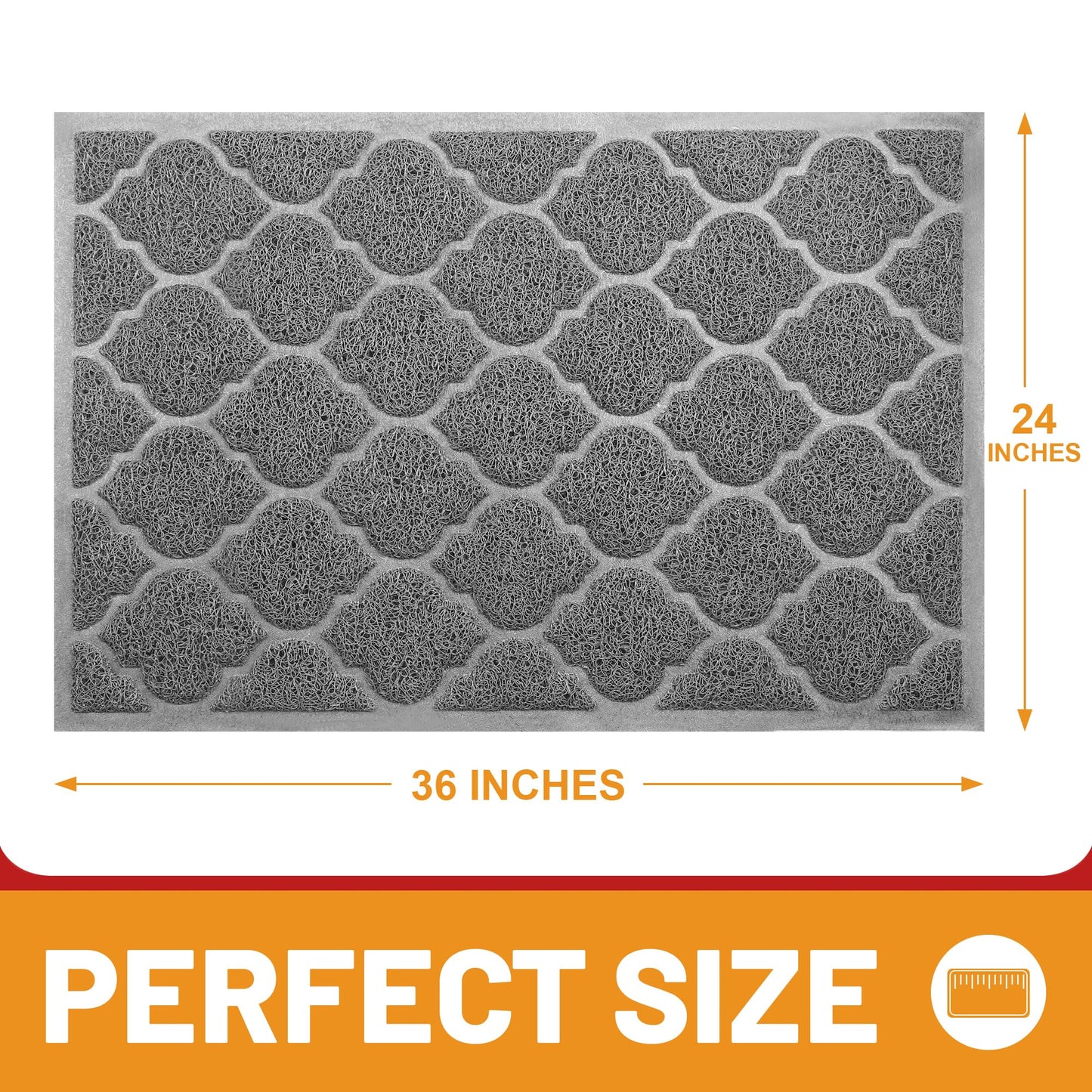 Door Mat Outdoor, 24x36, Welcome Mats for Entryway, Front Doormat for Home Entrance, Indoor Floor Mat, Durable, Non-Slip, Boot Scraper, Catches Muddy and Dirt(Grey)