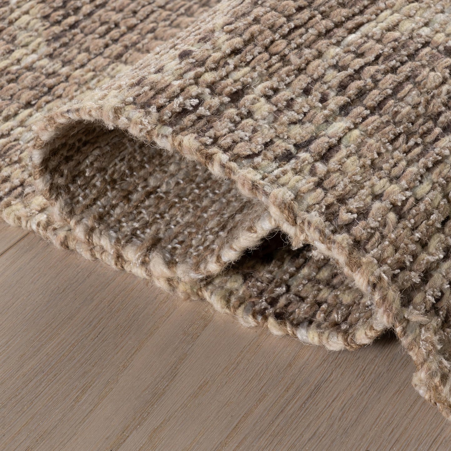 Nuloom Elindra Floral & Paisley 4' x 6' Wool Jute Area Rug for Dining Room Living Room, Brown