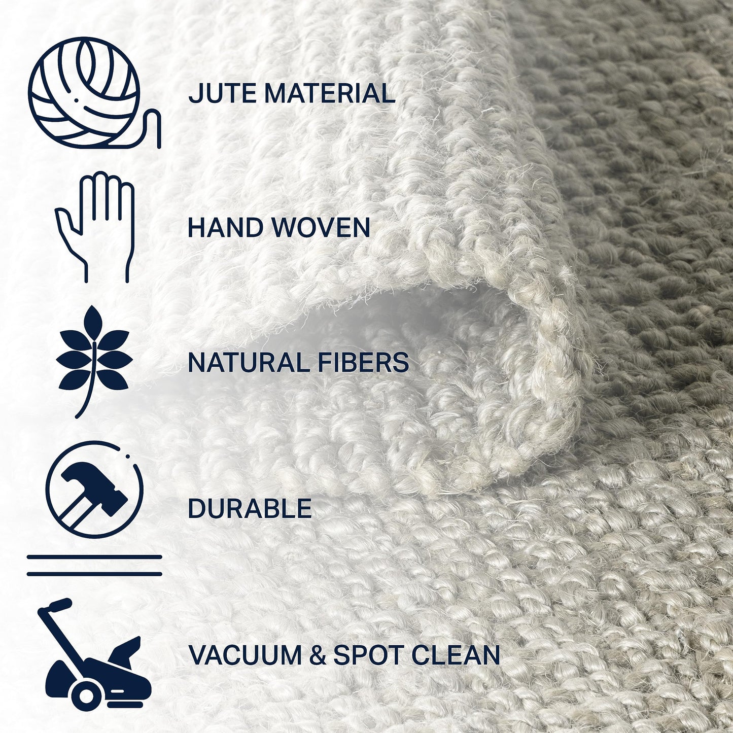 JONATHAN Y Pata Hand Woven Chunky Jute Gray Indoor Area Rug, 4x6, Bohemian, Rustic, Cottage, Easy-Cleaning for Living Room, Bedroom, Kitchen, Non-Shedding (NRF102C-4)
