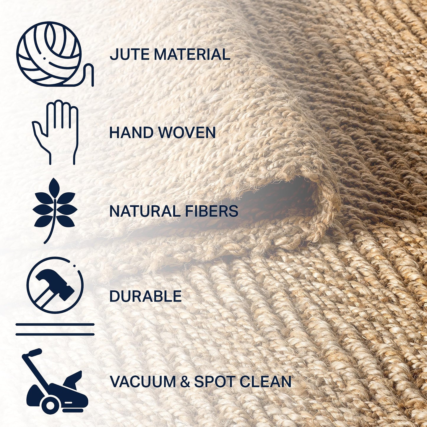 JONATHAN Y Espina Hand Woven Herringbone Chunky Jute Natural Indoor Area Rug, 4x6, Bohemian, Cottage, Easy-Cleaning for Living Room, Bedroom, Kitchen, Pet Friendly, Non-Shedding (NFR101A-4)