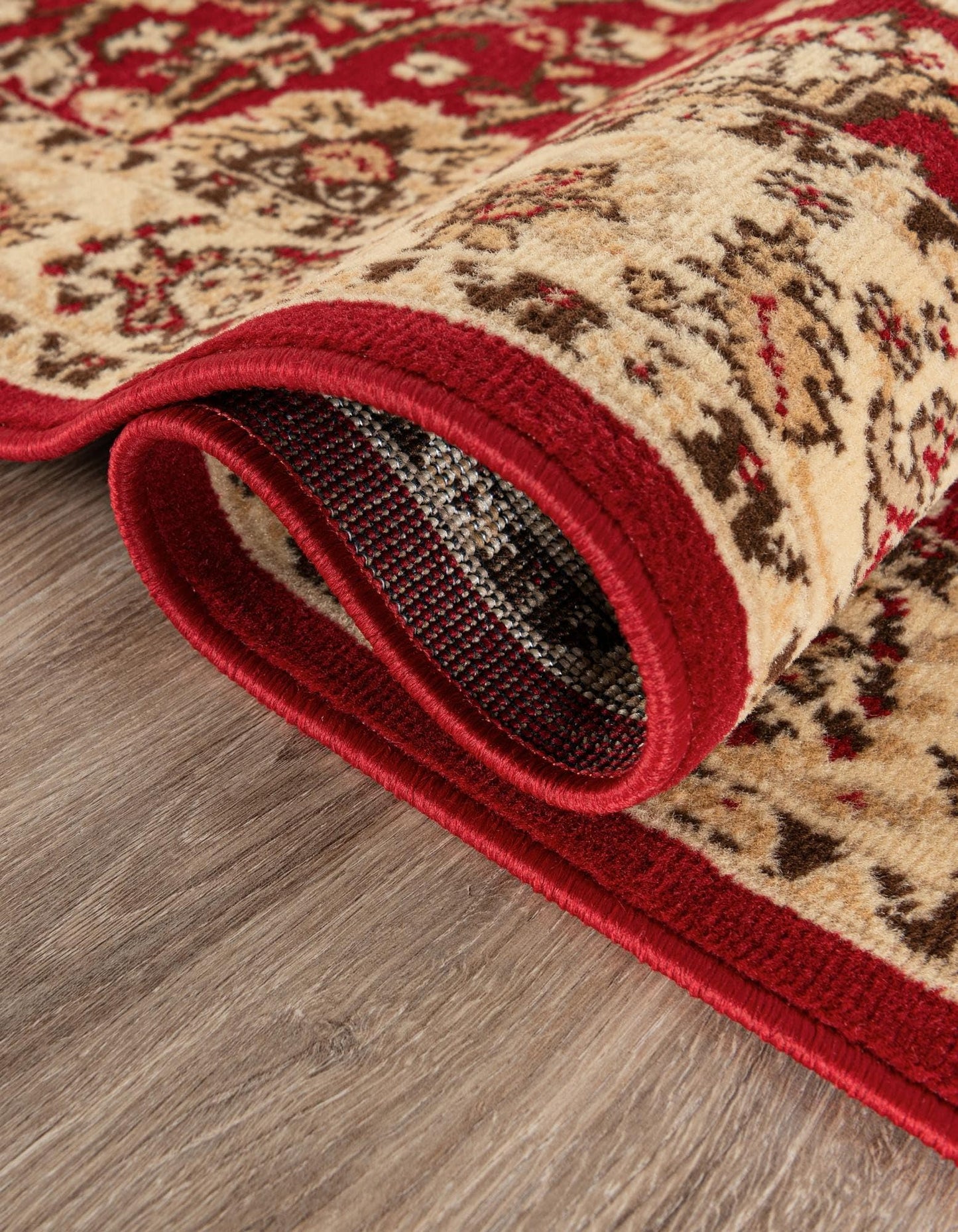 Rugs.com - Yasmin Rug – 8 Ft Square Burgundy Traditional Area Rug – Stain-Resistant, Easy-Clean, Perfect for Living Rooms and Dining Areas