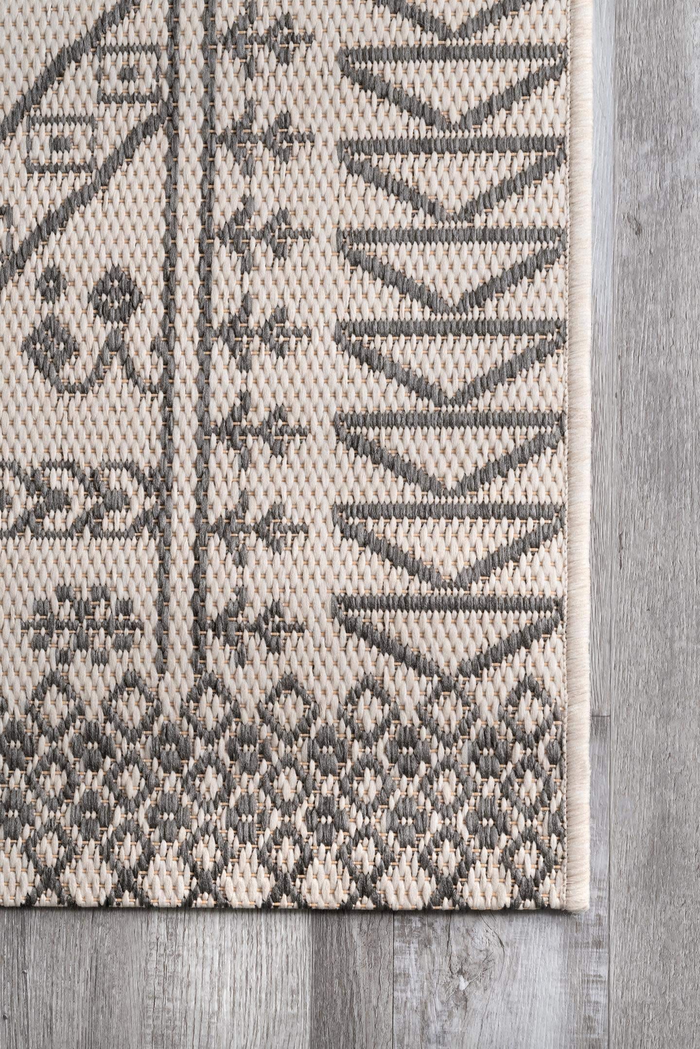 Nuloom Outdoor Performance Kandace Ivory/Grey, 2' x 8', Tribal, Soft and Cozy, High Traffic, Stain Resistant, Easy Clean, Durable Runner for Indoor/Outdoor Patio, Deck, Porch, Garden, Courtyard