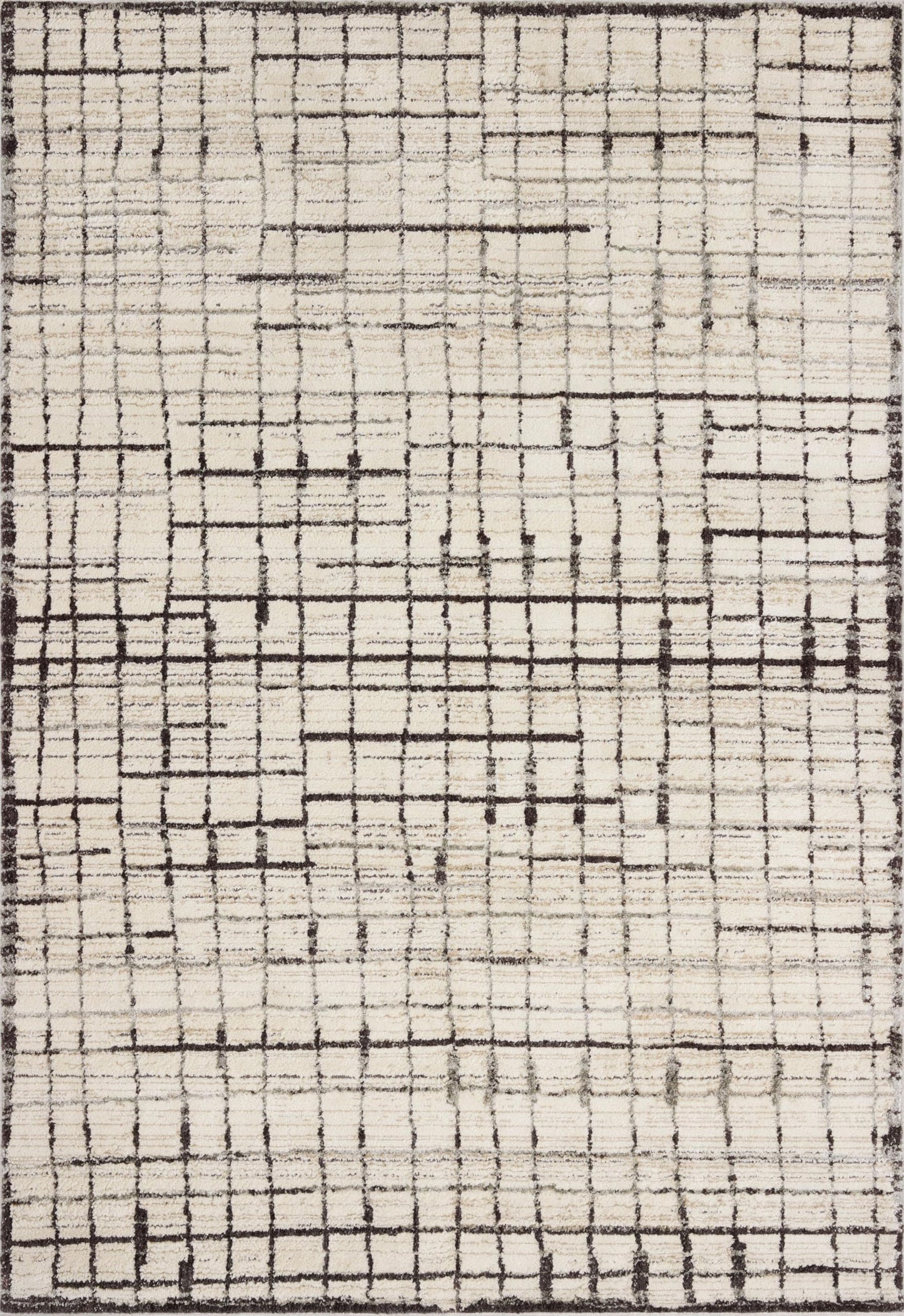 Loloi Jeremiah Brent Bleecker Collection BLE-01 Ivory/Charcoal 5'-3" x 7'-6" Area Rug