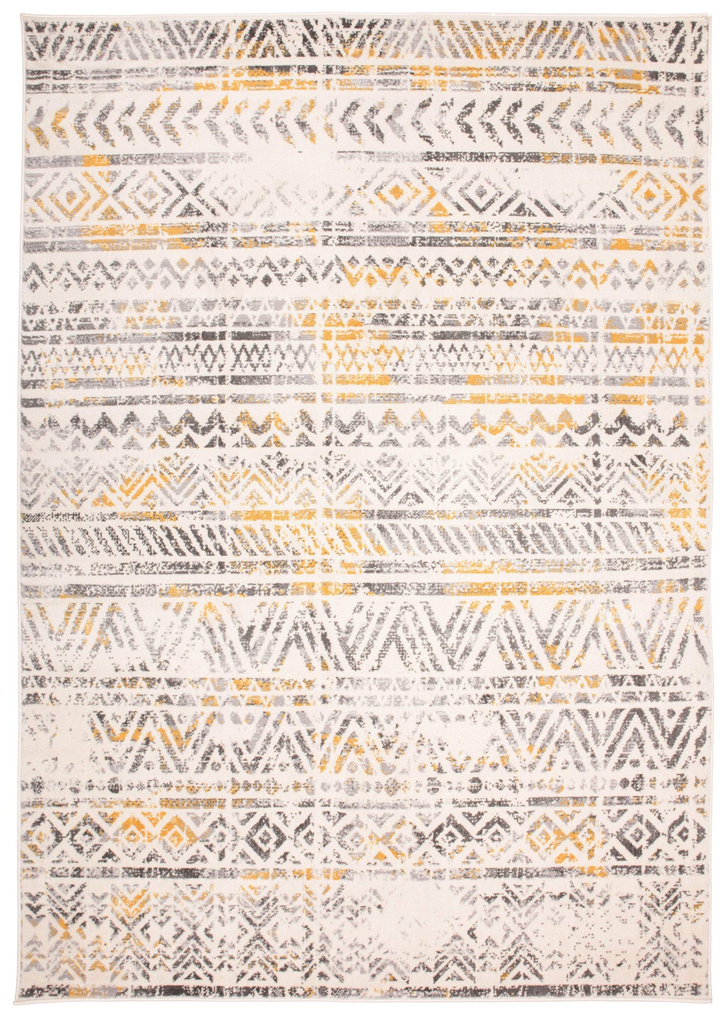 Rugshop Geometric Boho Perfect for high Traffic Areas of Your Living Room,Bedroom,Home Office,Kitchen Area Rug 7'10" x 10' Yellow