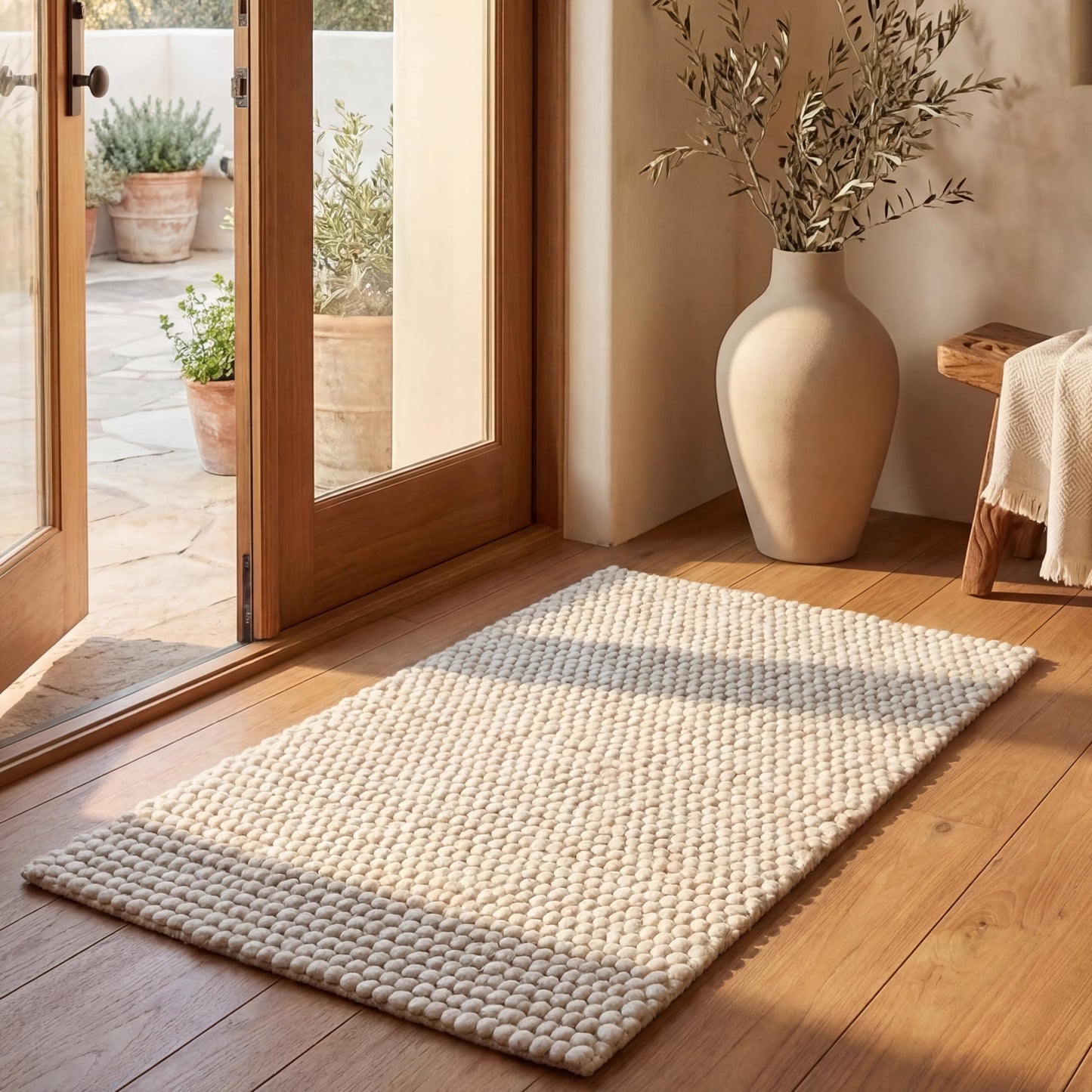 SAFAVIEH Natura Collection Accent Rug - 2'3" x 4', Ivory, Handmade Wool Blend, Textured Design, Ideal for Hallway, Bedroom, Foyer (NAT620A)