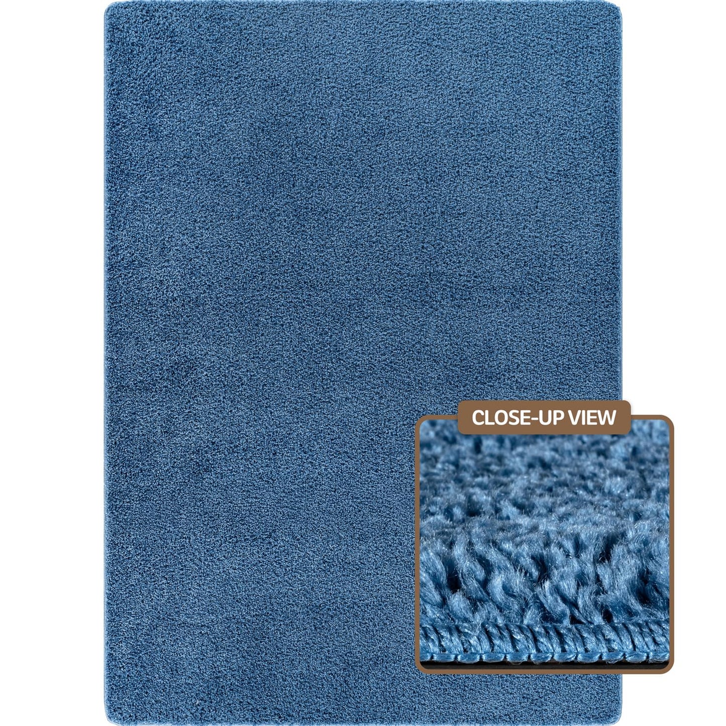 Area Rug 4x6 Blue Washable Indoor Rug Solid Non Slip Easy to Clean Non Shedding Indoor for Living Room Bedroom Kitchen Dining Room or Hallway (4 X 6 Blue)
