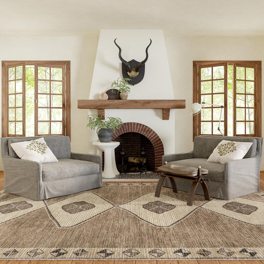 Rugs USA Fennel Light Brown, 8'10" x 12', Jute, Diamond, Soft and Cozy, High Traffic, Stain Resistant, Easy Clean, Durable, Machine Washable Area Rug for Bedroom, Living Room, Dining, Den, Foyer