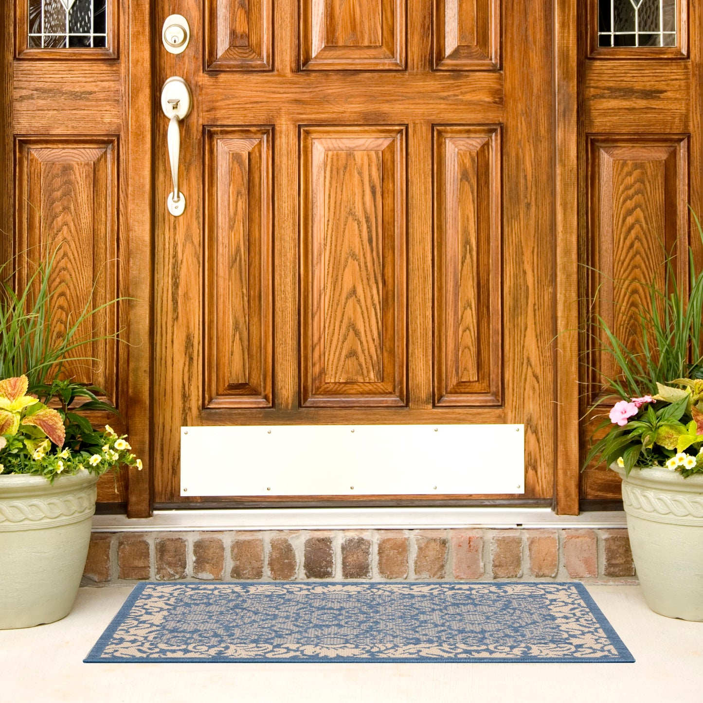 SAFAVIEH Courtyard Collection Accent Rug - 2' x 3'7", Blue & Natural, Non-Shedding & Easy Care, Indoor/Outdoor & Washable-Ideal for Patio, Backyard, Mudroom (CY2727-3103)