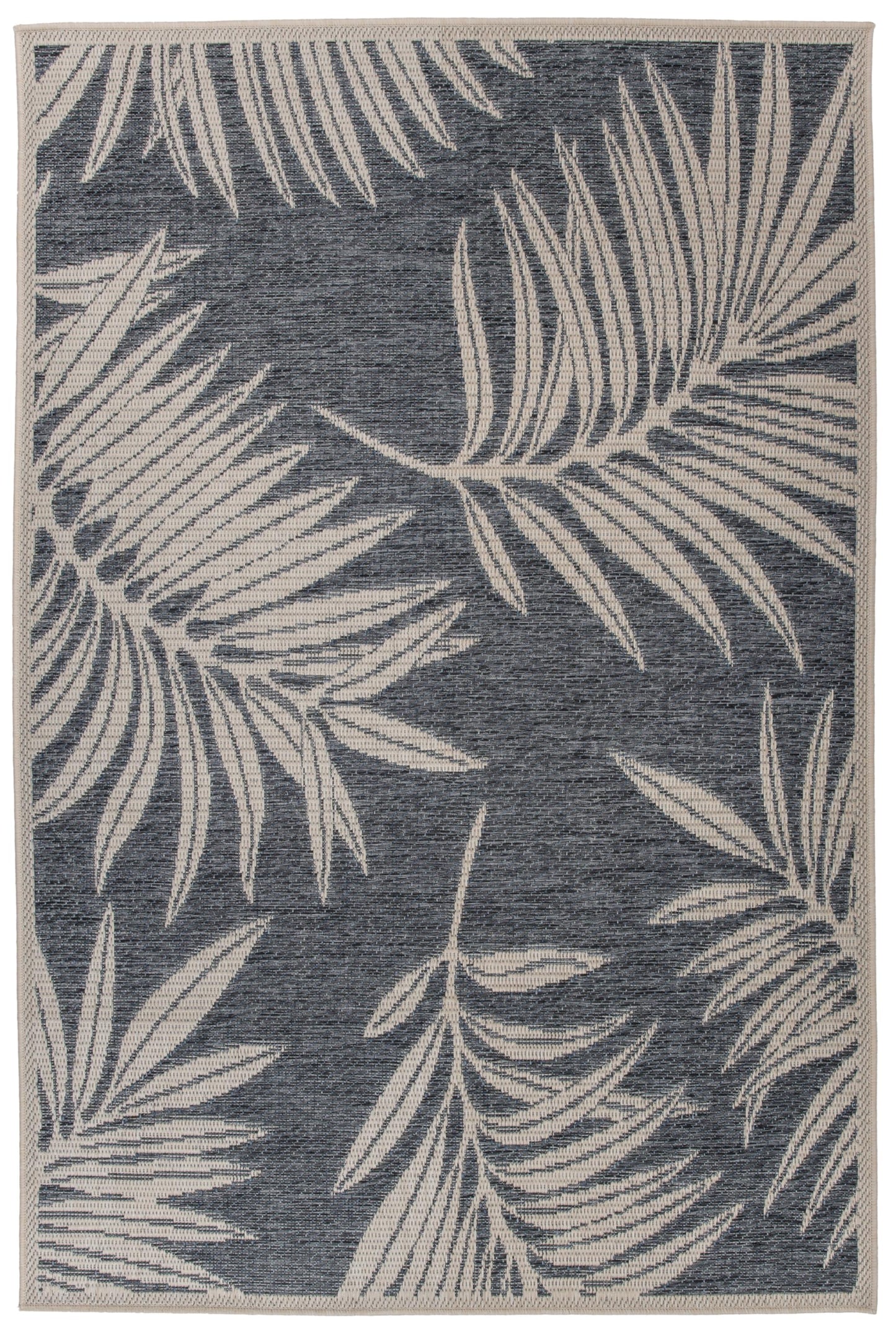 Rugshop Leaf Design for Patio Rugs,Deck Rugs,Balcony Rugs Indoor/Outdoor Area Rug 4' X 6' Blue
