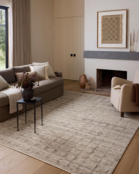 Loloi Amber Lewis Monty Collection MOT-06 Pebble/Beige 6'-7" x 9'-3" Area Rug