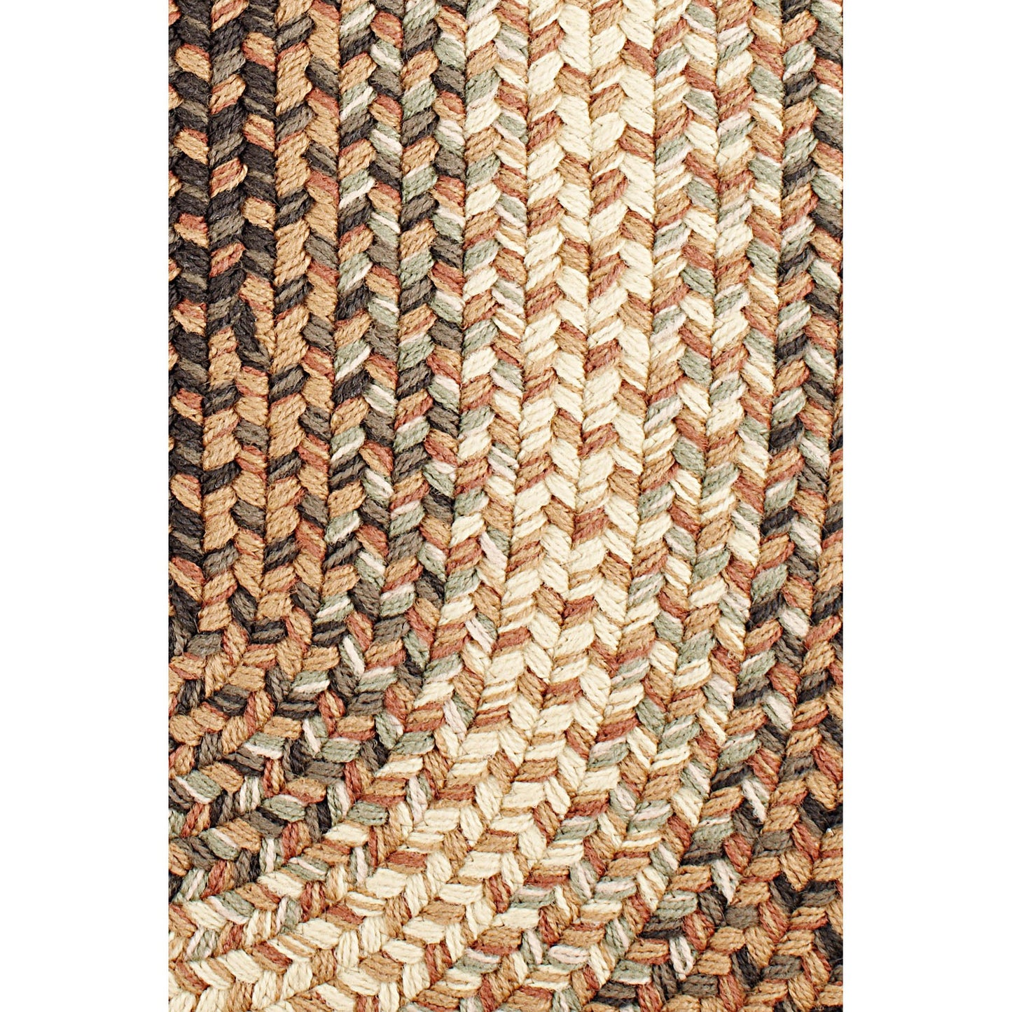 Super Area Rugs Oval 2X3 Taupe/Gray Braided Rug Hartford Primitive Decor Carpet - Indoor Outdoor - 2' X 3' Woven Entryway Carpet
