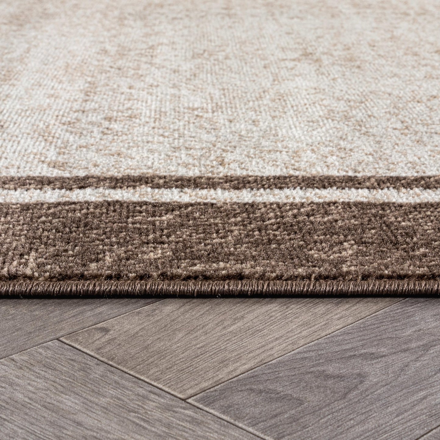 Rugshop Modern Transitional Bordered Indoor Area Rug for Living Room,Bedroom,Kitchen Rug Low Pile Rug with Jute Backing 5' x 7' Beige