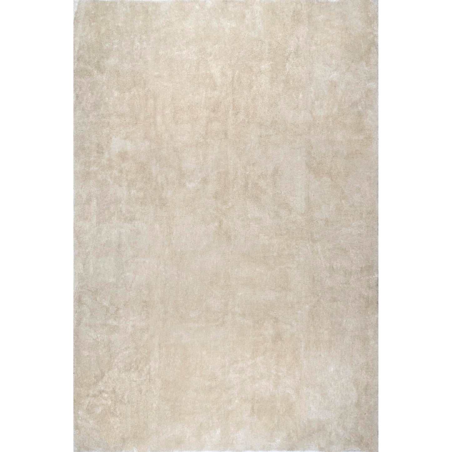 nuLOOM 5' x 8' Cozy Plush Area Rug, Machine Washable, Non-Slip, Soft Fluffy Shag Carpet for Living Room Bedroom Kids Room Nursery Home Decor, Loni Cream