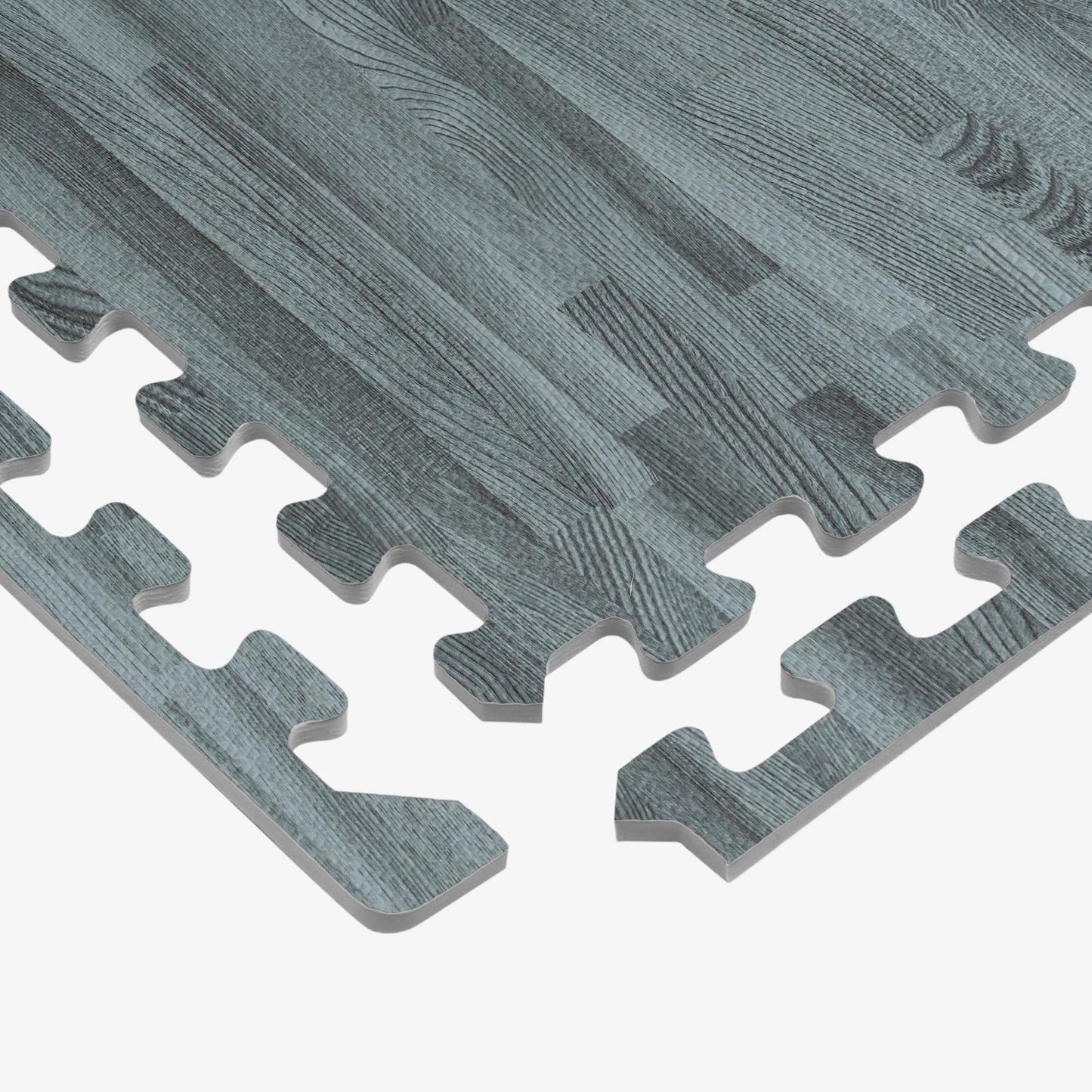 Forest Floor 5/8 Inch Thick Printed Foam Tiles, Premium Wood Grain Interlocking Foam Floor Mats, Anti-Fatigue Flooring, Slate, 16 Sq Ft