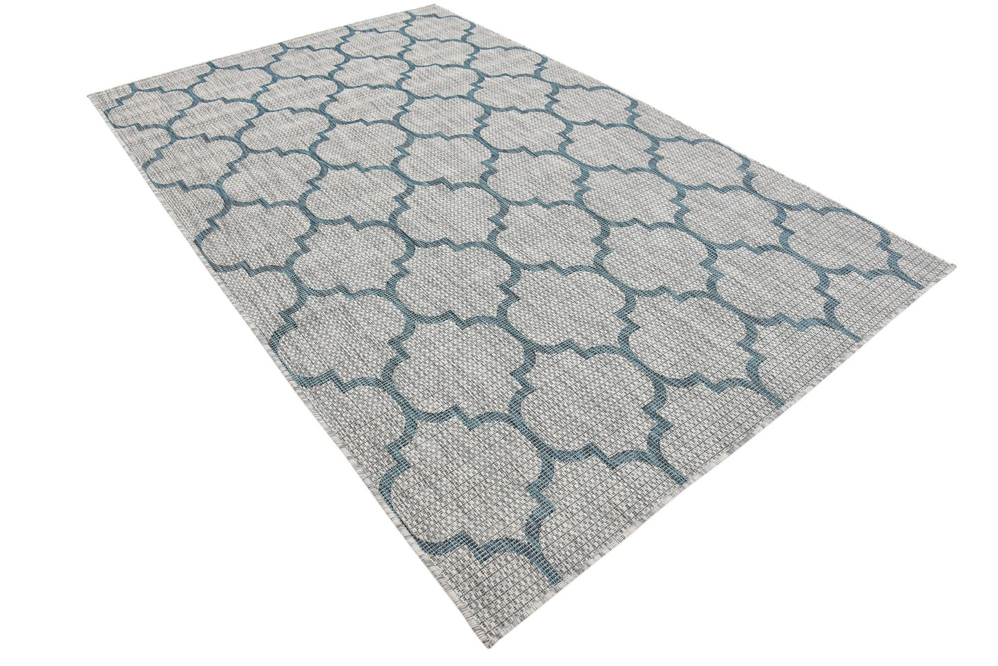 Unique Loom Outdoor Trellis Collection Area Rug (5' 3" x 8' Rectangle, Gray/ Ivory)