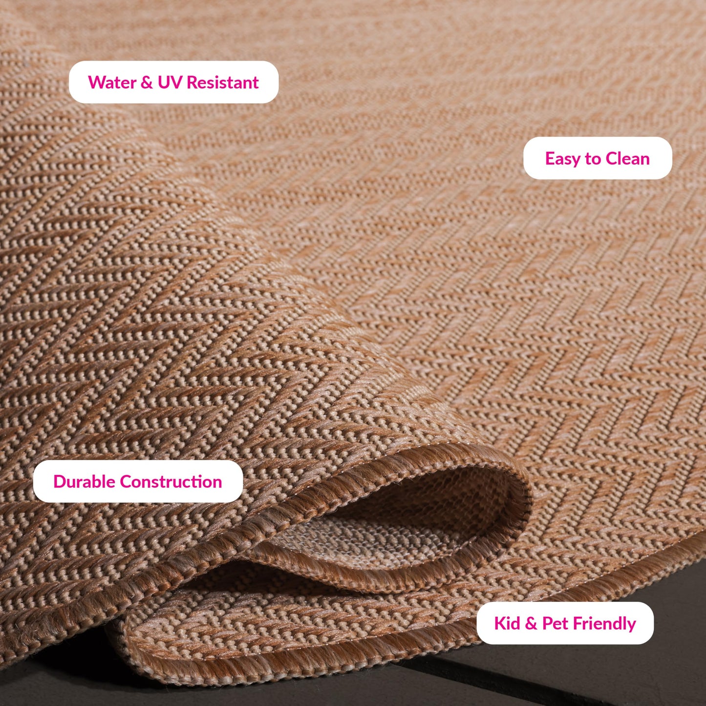 SAFAVIEH Washable Rug Outdoor Courtyard Collection - 9' x 12', Natural & Cream, Non-Shedding & Easy Cleaning, Ideal for Patio, Backyard, Mudroom (CY8022-03012)