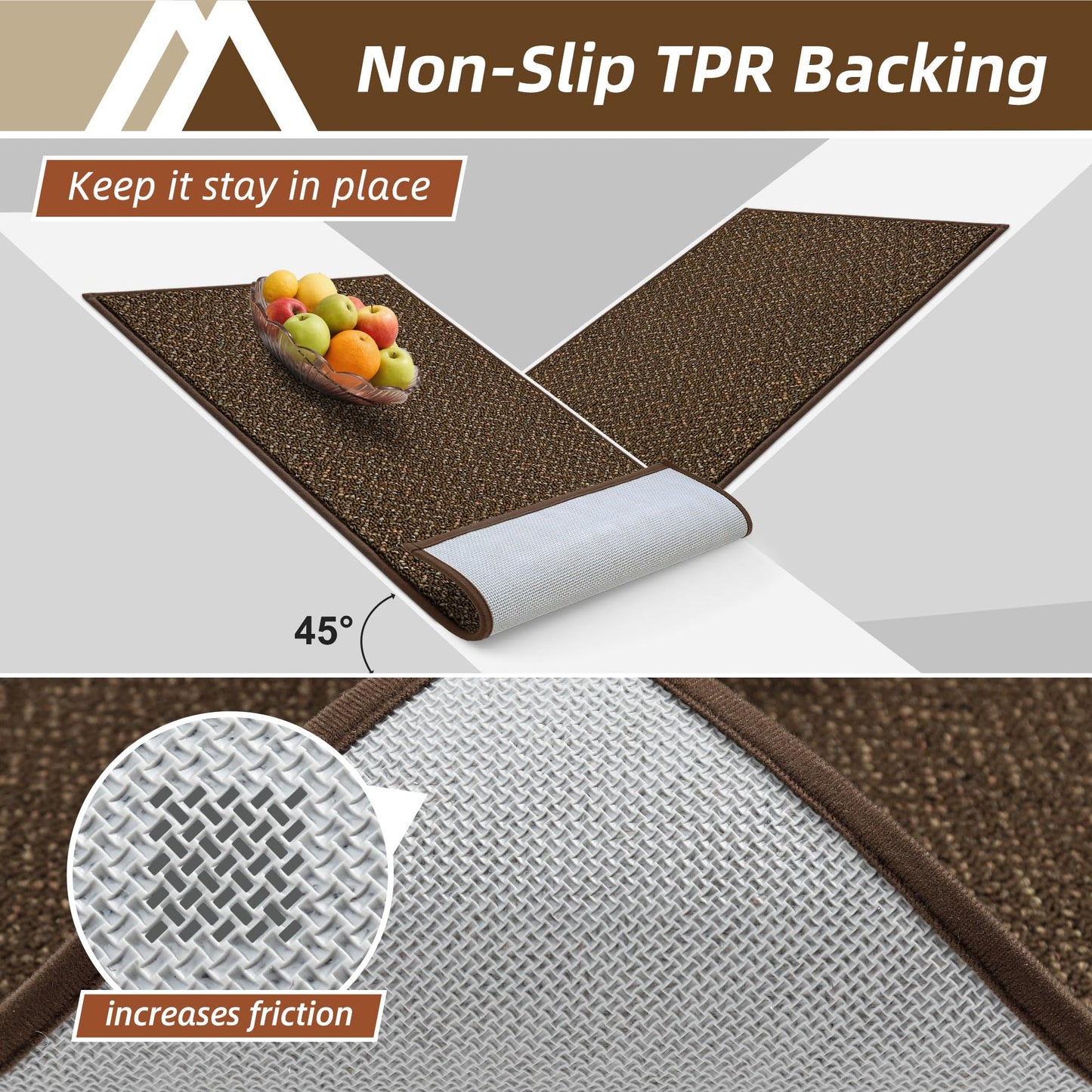 COSY HOMEER-Door-Mat 32"x48" Non Slip Absorbent Entryway Rugs Dirt Trapper Doormats Washable Entrance Mats Low Pile Welcome Floor Mat for Front Back Door and Entry Mats,Brown