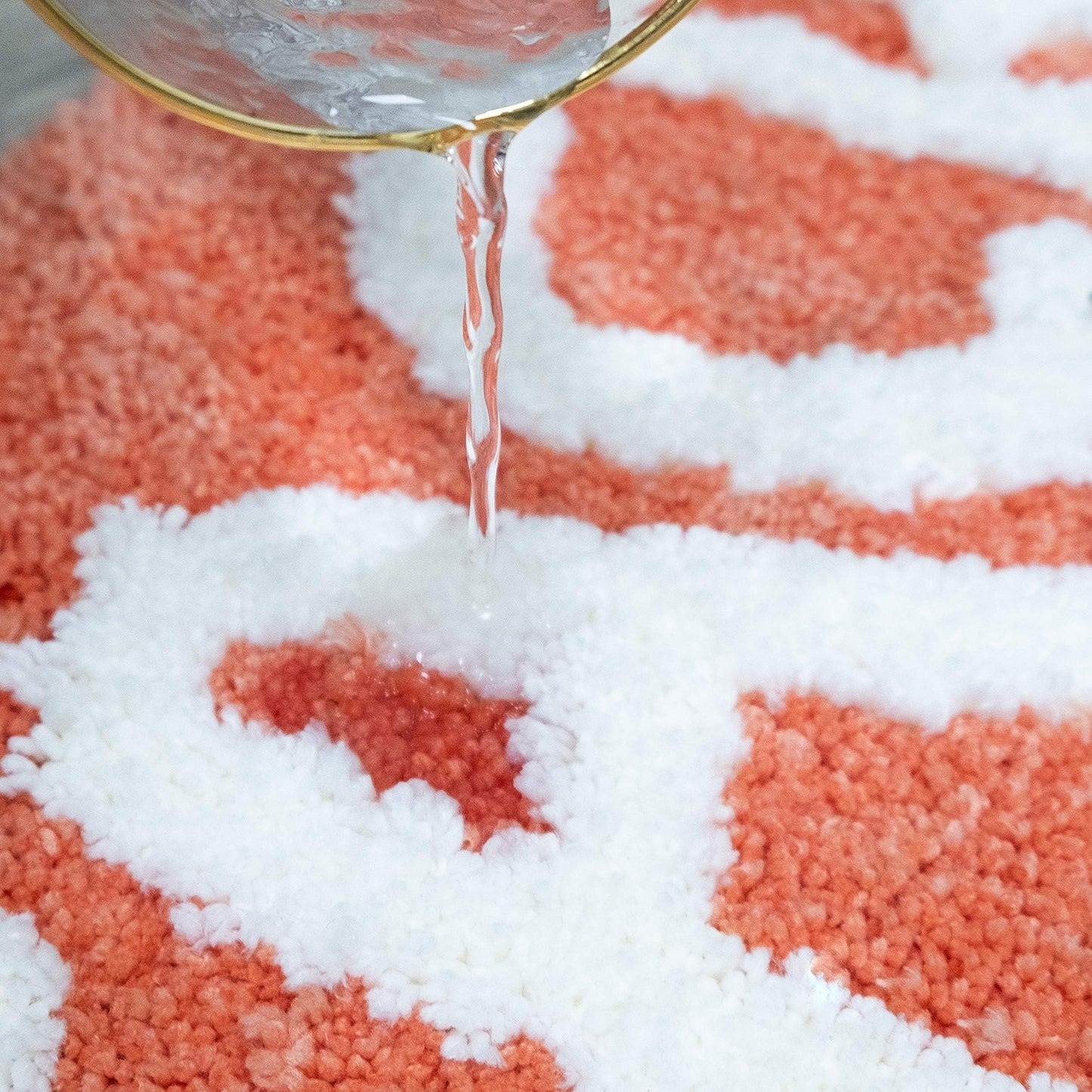 UNIBATH Peach Peach Bath Mat Peachy Fruit Bathroom Rugs for Living Room and Bedroom, Non Slip Washable Rug Orange Bathroom Decor