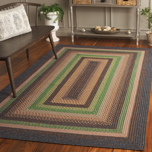 SAFAVIEH Braided Indoor/Outdoor Area Rug 6x9, Brown & Green BRD314T