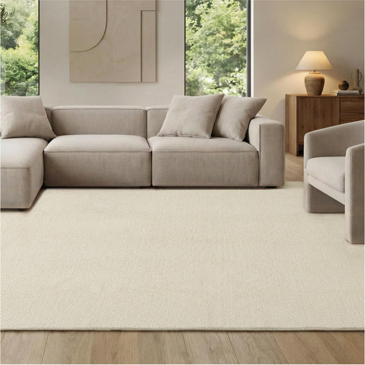 Bedsure 5x7 Faux Wool Area Rugs for Living Room, Machine Washable Carpet, Non-Slip Backing, Pet Friendly Throw Rug for Bedroom Dining Room, Oatmeal