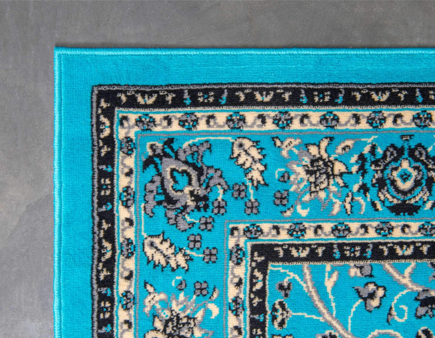 Unique Loom Sialk Hill Collection Area Rug - Washington (4' 1" x 6' 1" Rectangle, Turquoise/ Black)
